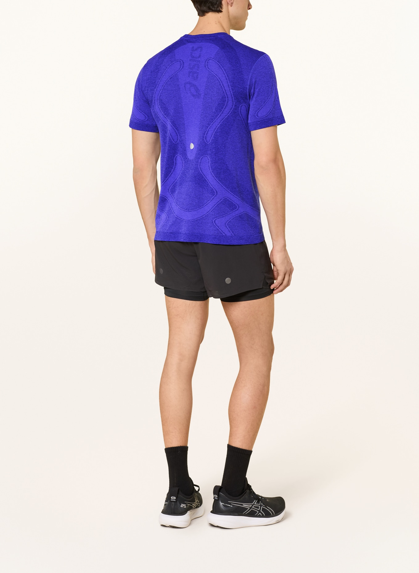 ASICS ROAD SEAMLESS SS running shirt: BLUE / PURPLE