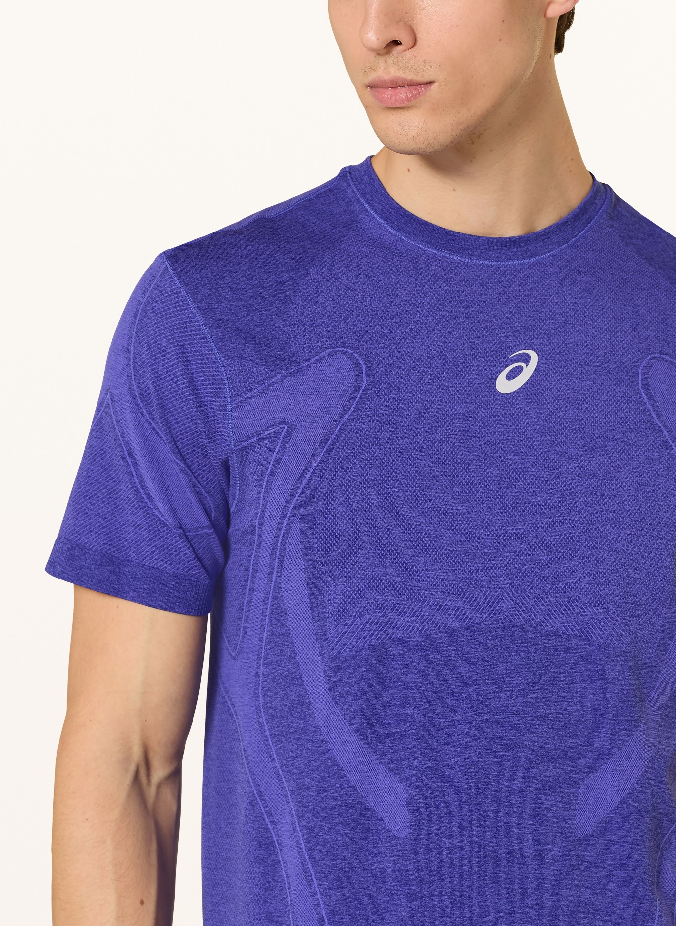 ASICS ROAD SEAMLESS SS running shirt: BLUE / PURPLE