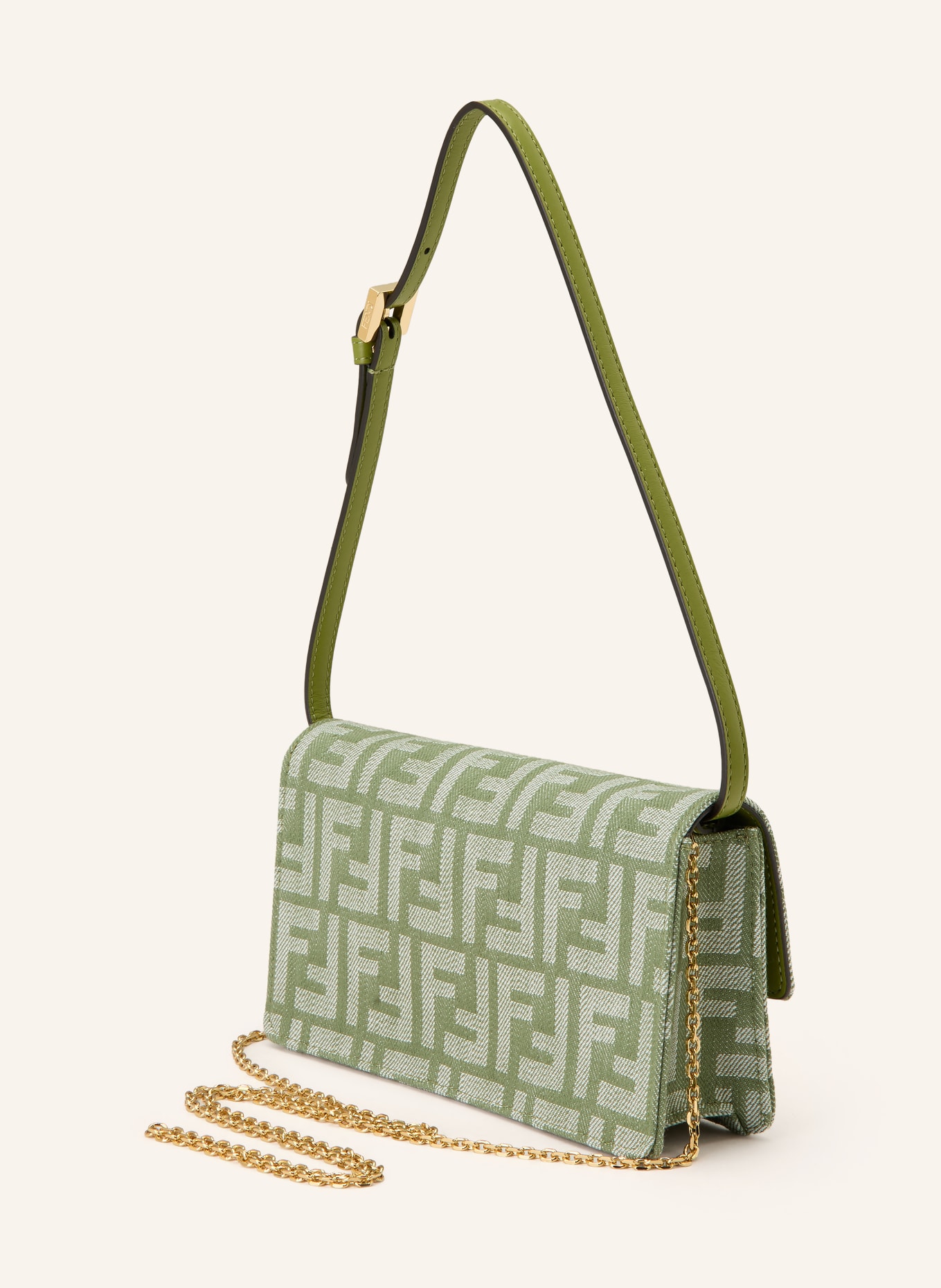 FENDI Portemonnee BAGUETTE om om te hangen: GROEN / WIT