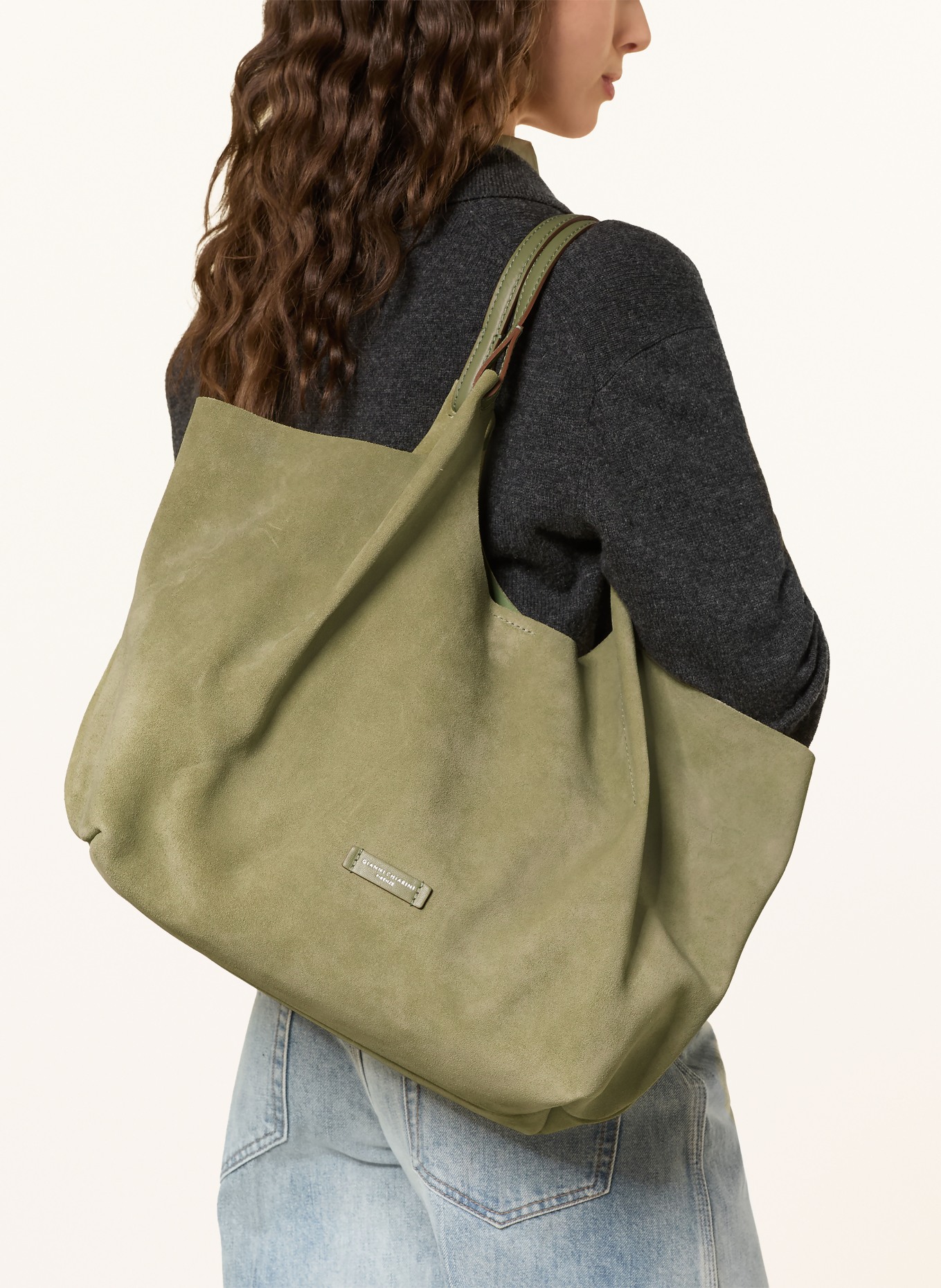 GIANNI CHIARINI Sac hobo DUA XL avec pochette: KAKI