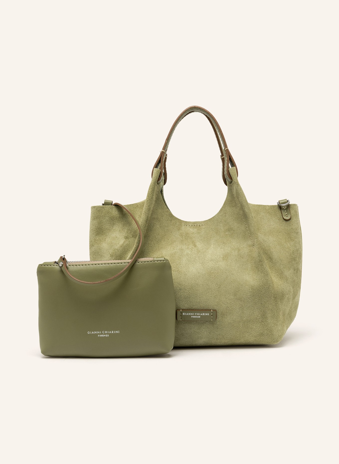 GIANNI CHIARINI DUA MEDIUM pouch bag with pouch: CAMEL