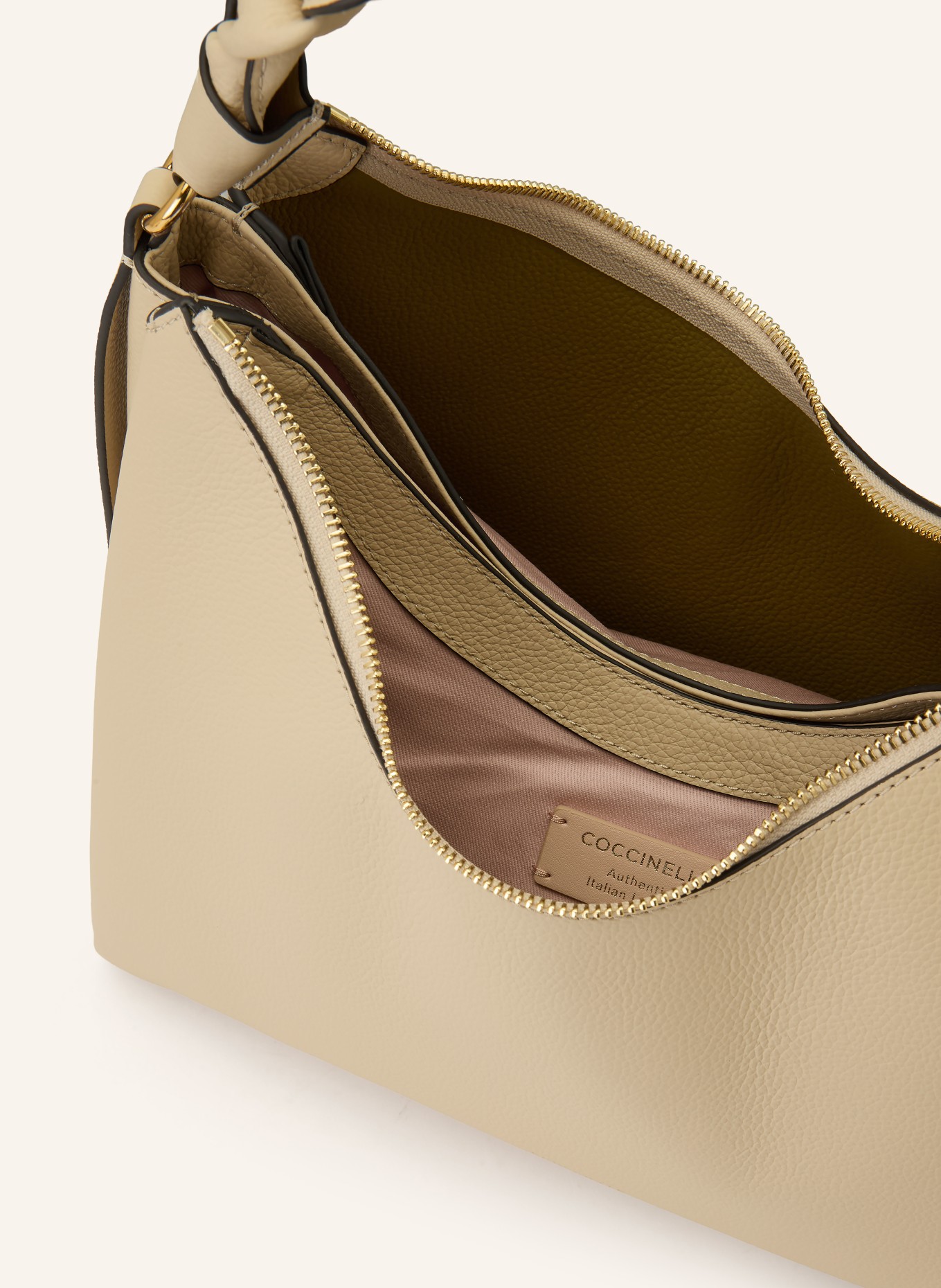 COCCINELLE Beuteltasche: HELLBRAUN / GOLD