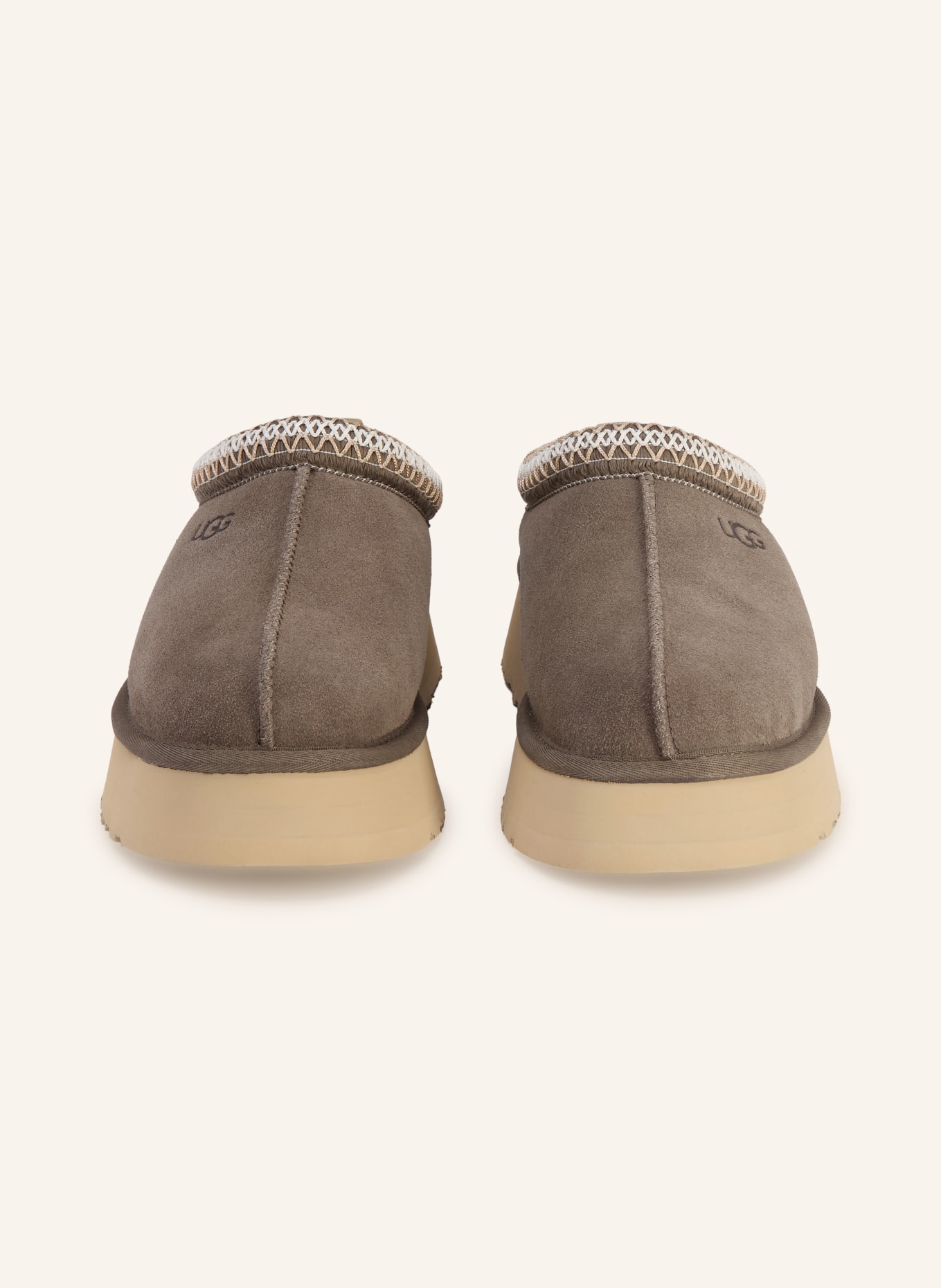 UGG Plateau-Pantoletten TAZZ: TAUPE / BEIGE / WEISS