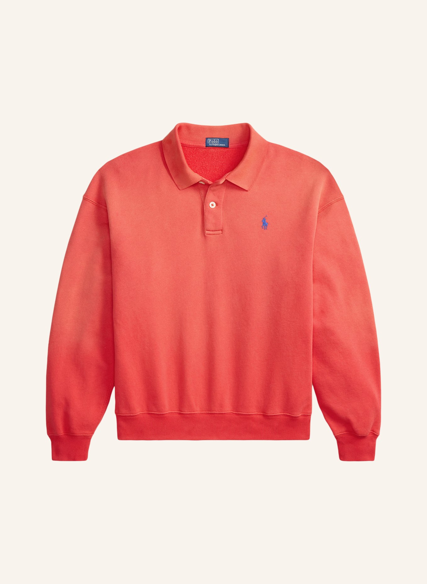 POLO RALPH LAUREN Sweat-Poloshirt: HELLROT / BLAU