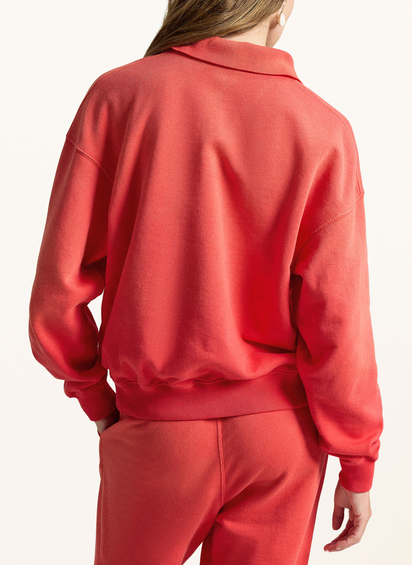 POLO RALPH LAUREN Sweat-Poloshirt: HELLROT / BLAU