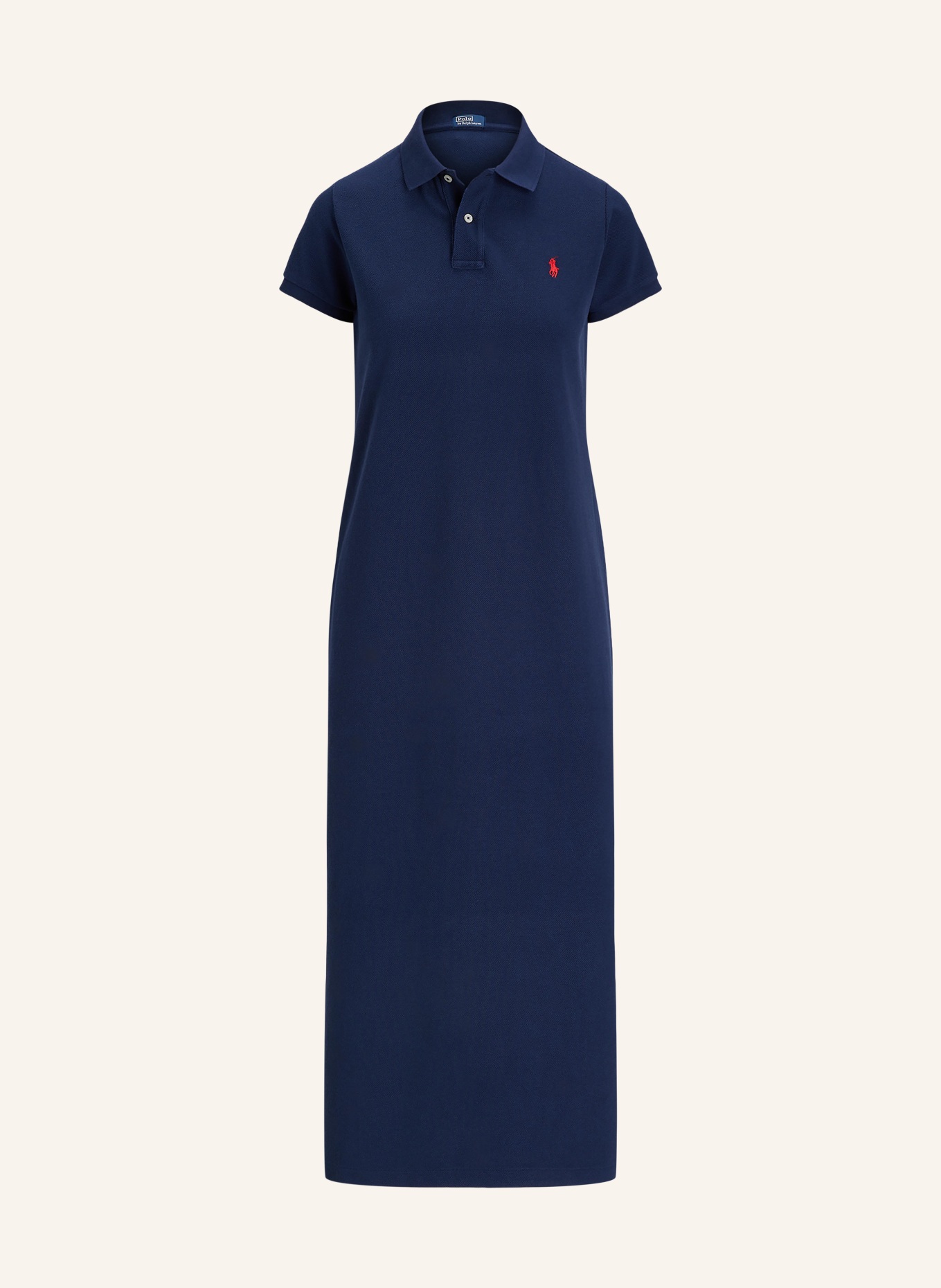POLO RALPH LAUREN Piqué polo jurk: DONKERBLAUW / ROOD