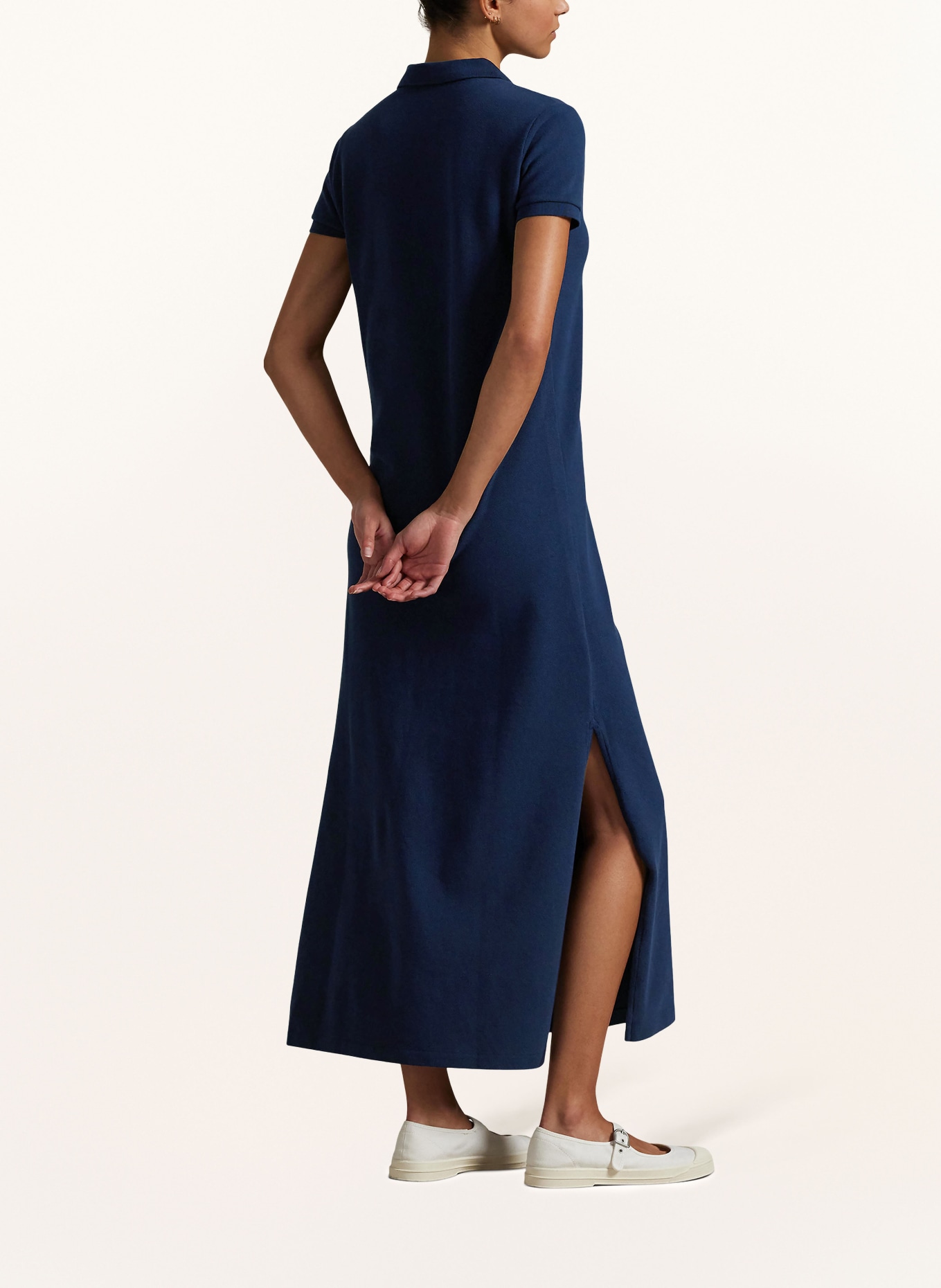 POLO RALPH LAUREN Piqué polo jurk: DONKERBLAUW / ROOD