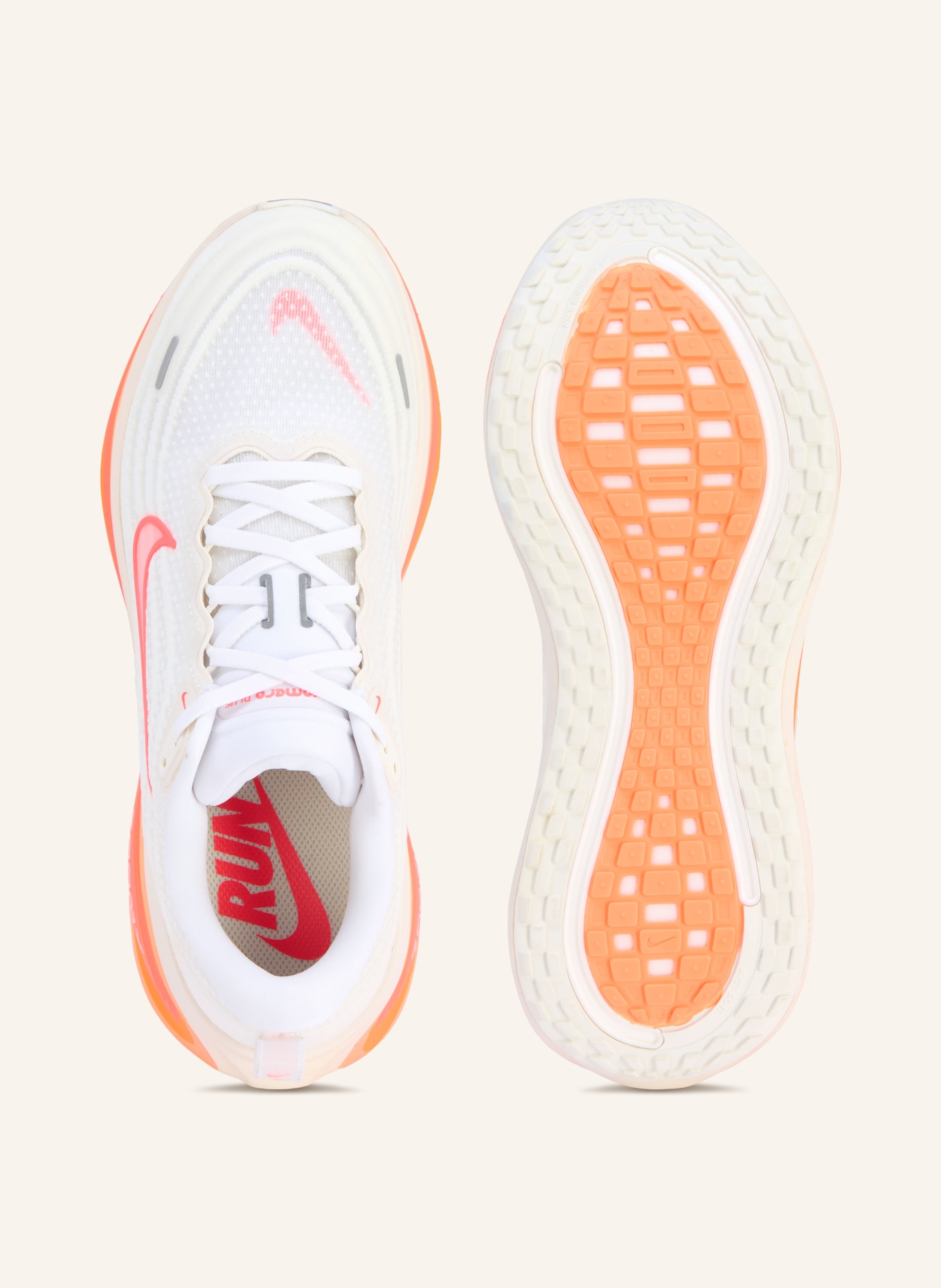 Nike Laufschuhe VOMERO PLUS: WEISS / NEONROT