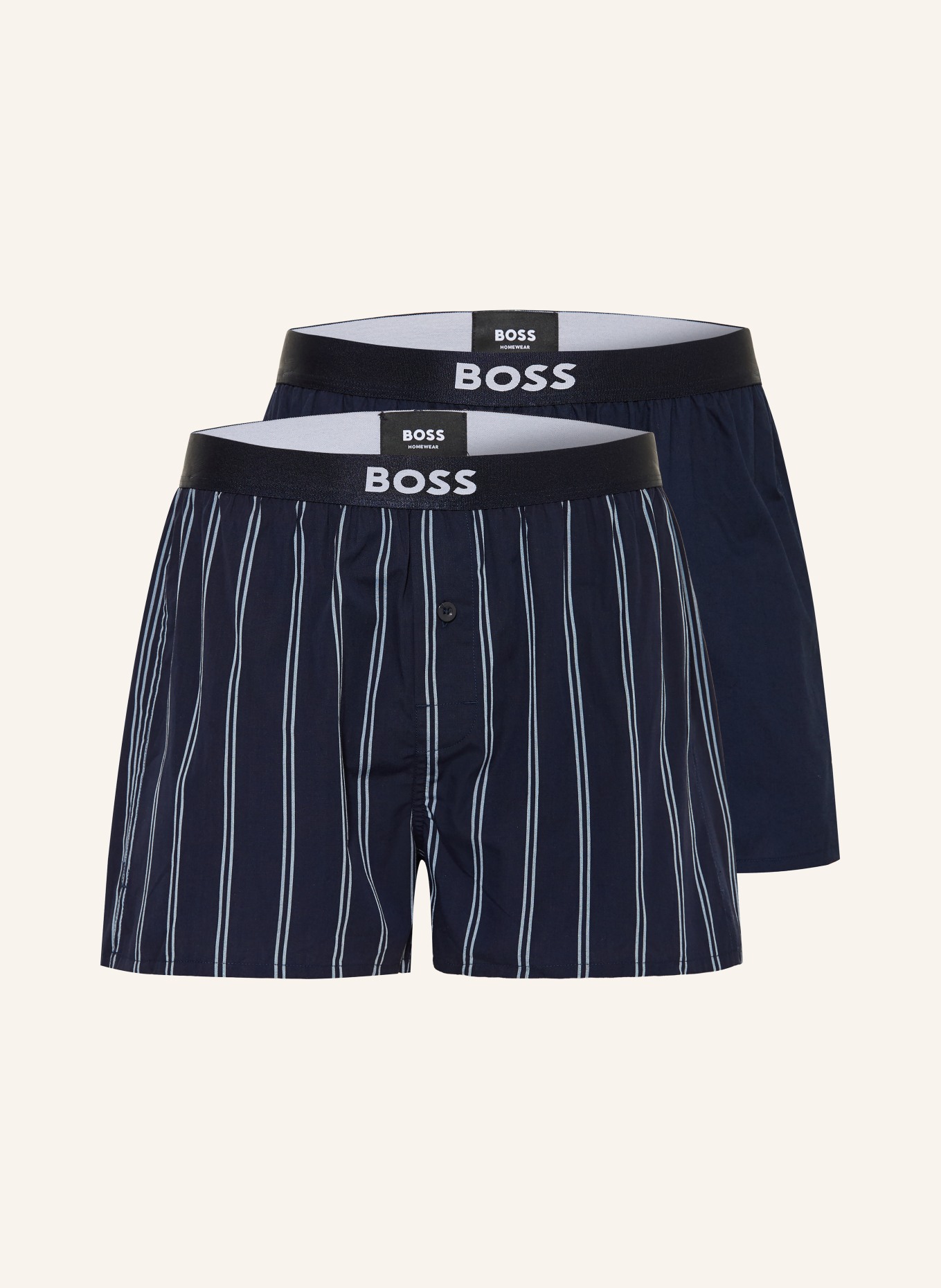 BOSS 2er-Pack Web-Boxershorts: DUNKELBLAU / HELLBLAU