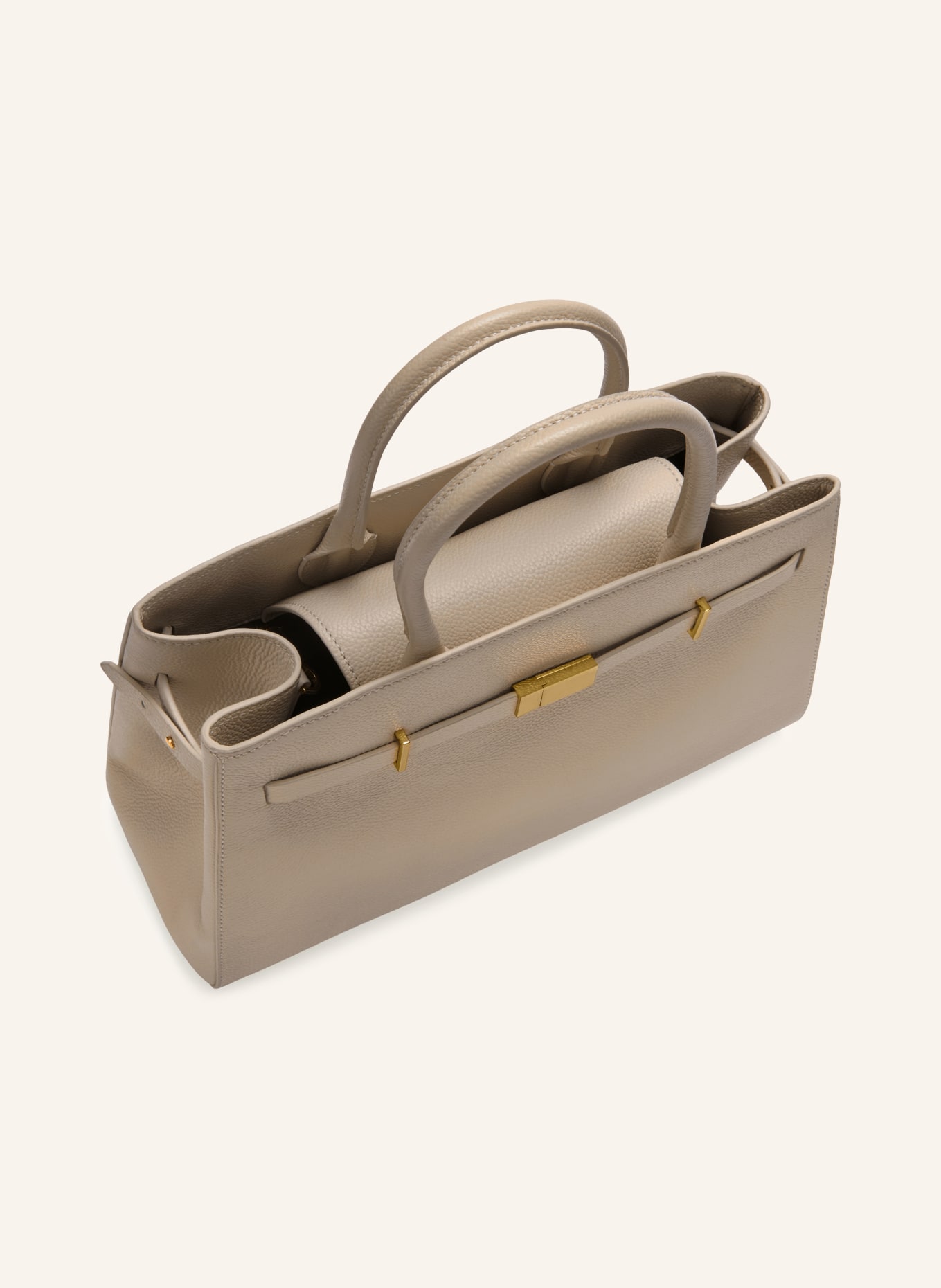 DEMELLIER Handtasche THE HUDSON: CAMEL / GOLD