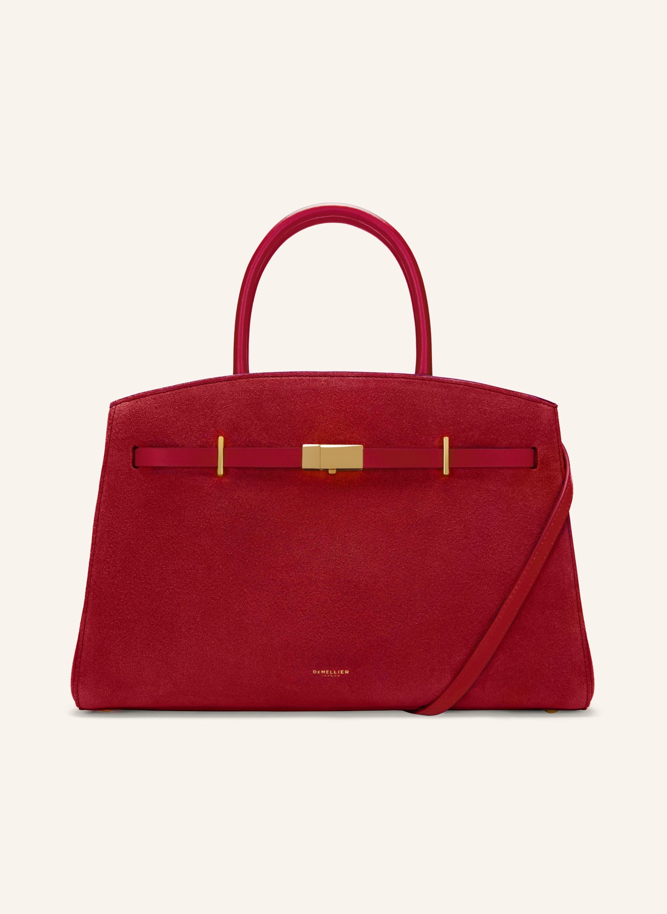 DEMELLIER Torebka THE HUDSON: CZERWONY / ZŁOTY