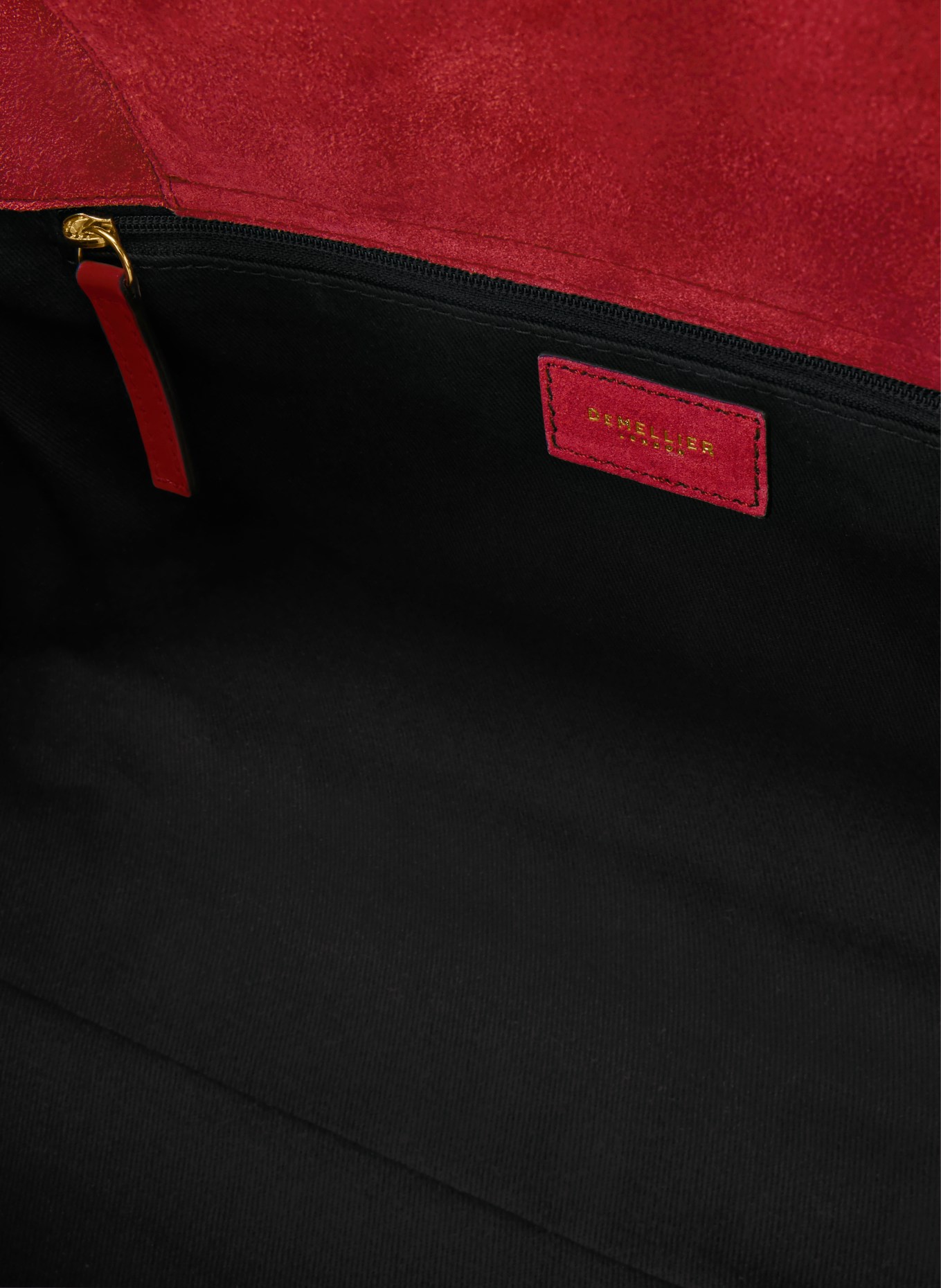 DEMELLIER Torebka THE HUDSON: CZERWONY / ZŁOTY