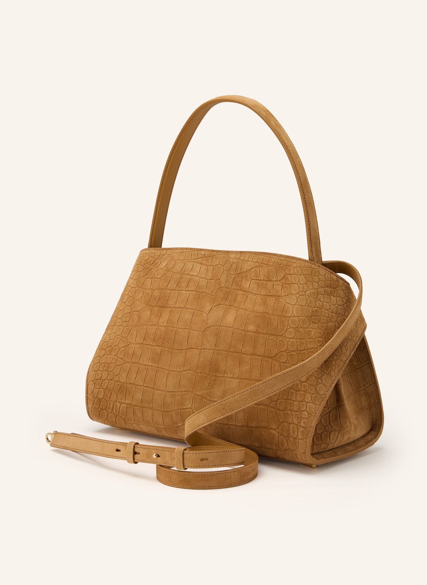 FERRAGAMO Handbag HUG: LIGHT BROWN / GOLD