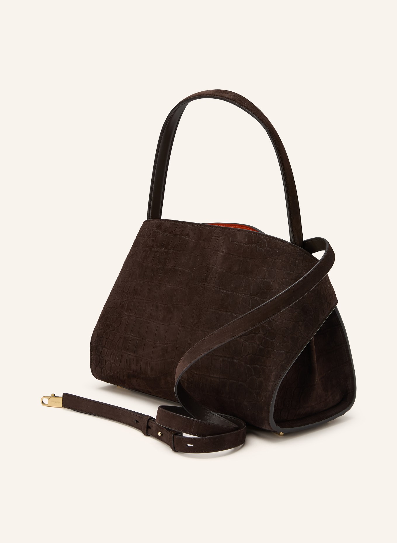 FERRAGAMO Kabelka HUG: TMAVĚ HNĚDÁ / ZLATÁ