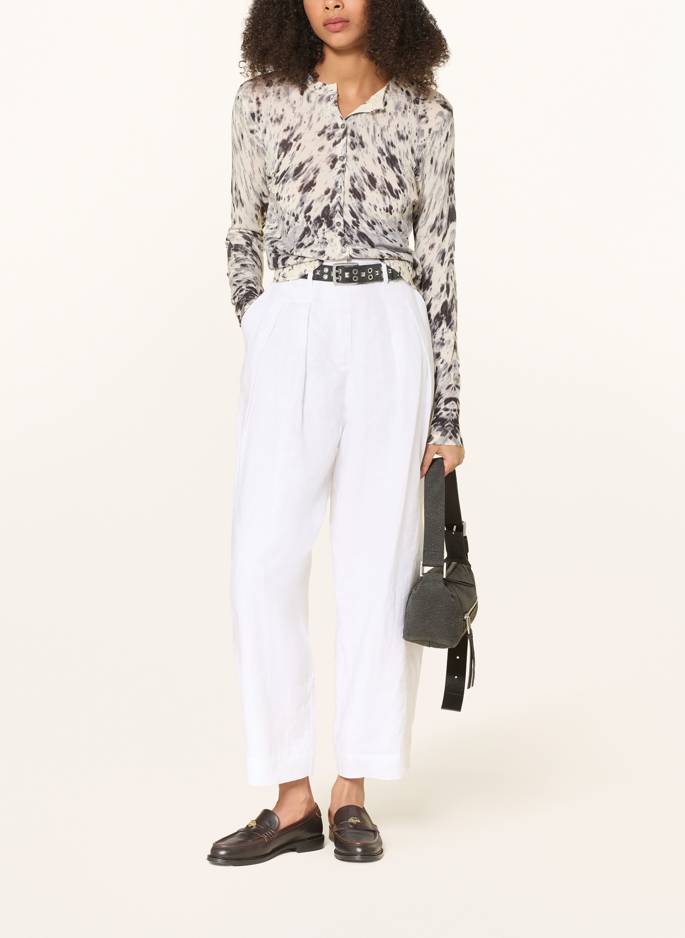 ALLSAINTS Kardigan ANOUK: CZARNY / BEŻOWY / SZARY