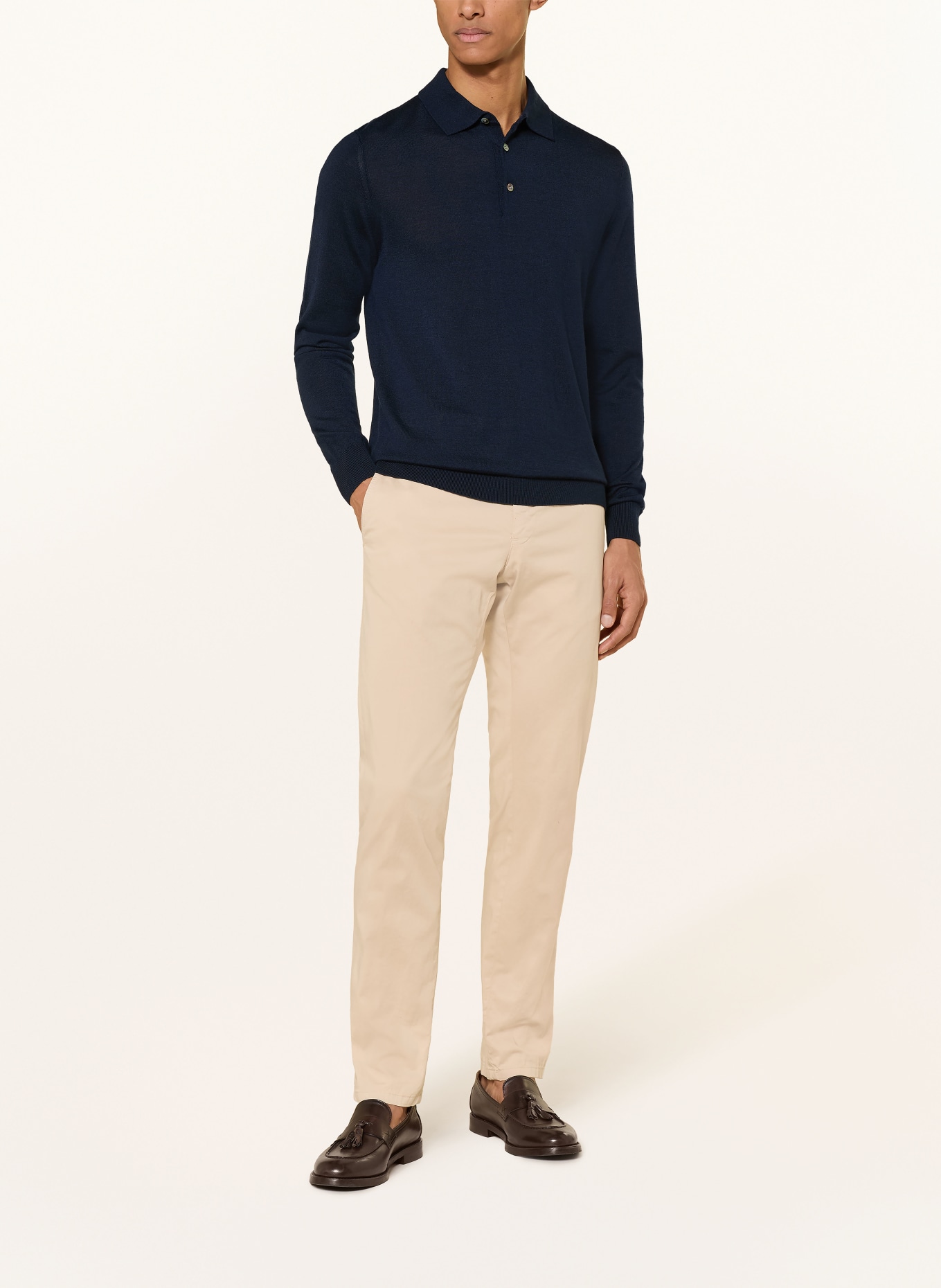 windsor. Strick-Poloshirt NANDO: DUNKELBLAU