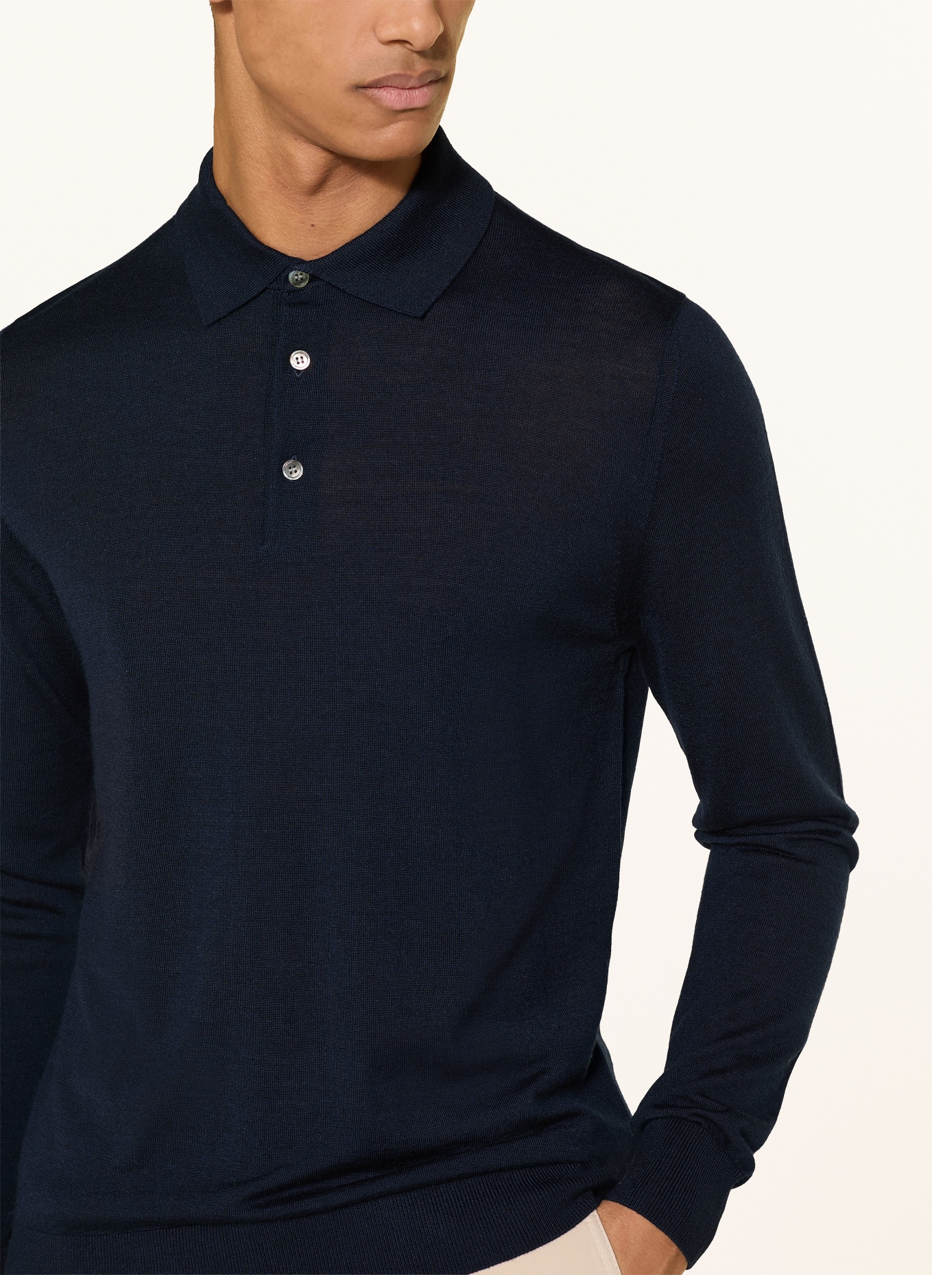 windsor. Strick-Poloshirt NANDO: DUNKELBLAU