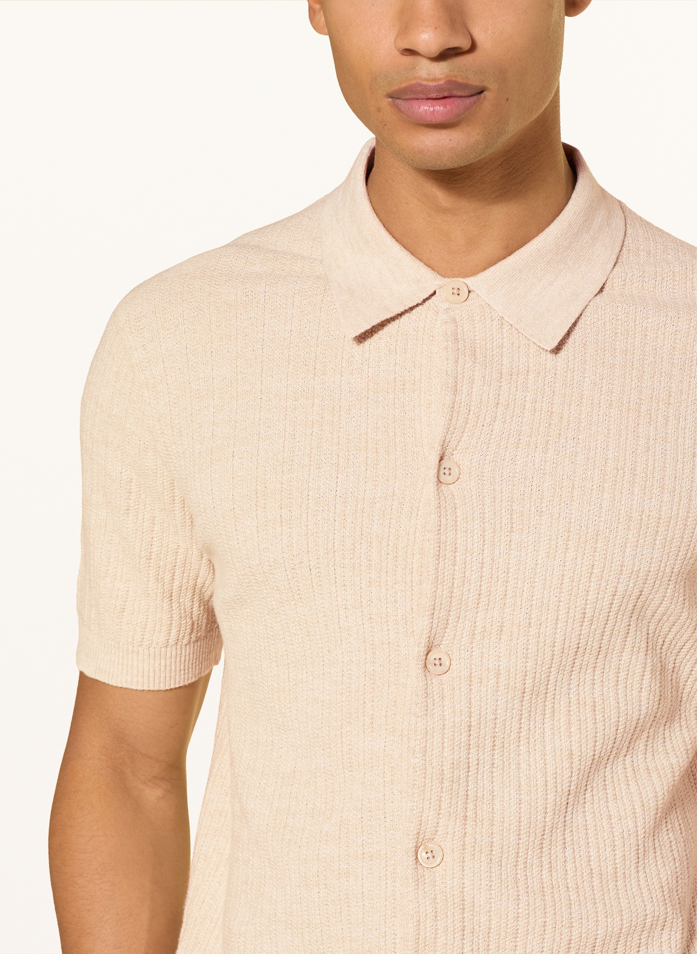 NN.07 Strickhemd NOLAN Comfort Fit: ECRU