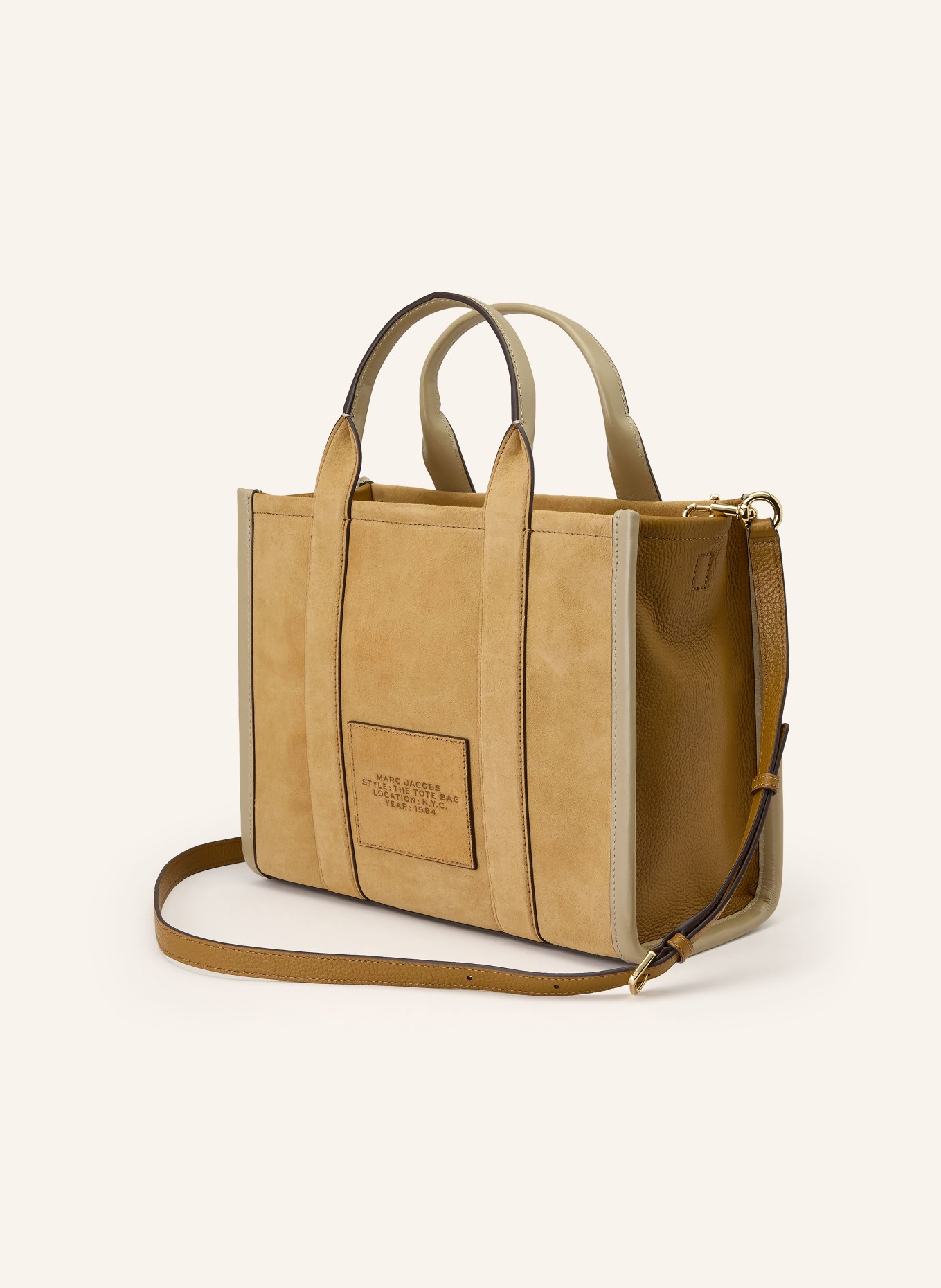 MARC JACOBS Sac cabas THE SUEDE MEDIUM TOTE BAG: CHAMEAU / MARRON FONCÉ