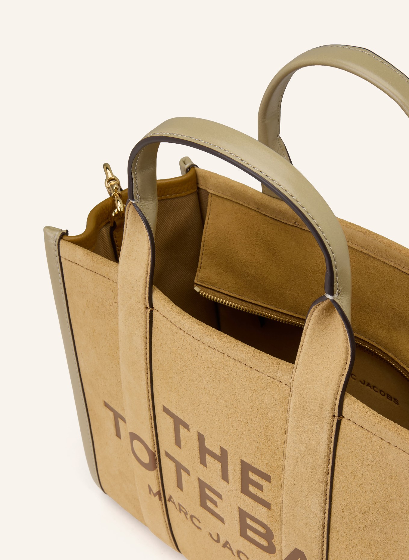 MARC JACOBS Sac cabas THE SUEDE MEDIUM TOTE BAG: CHAMEAU / MARRON FONCÉ