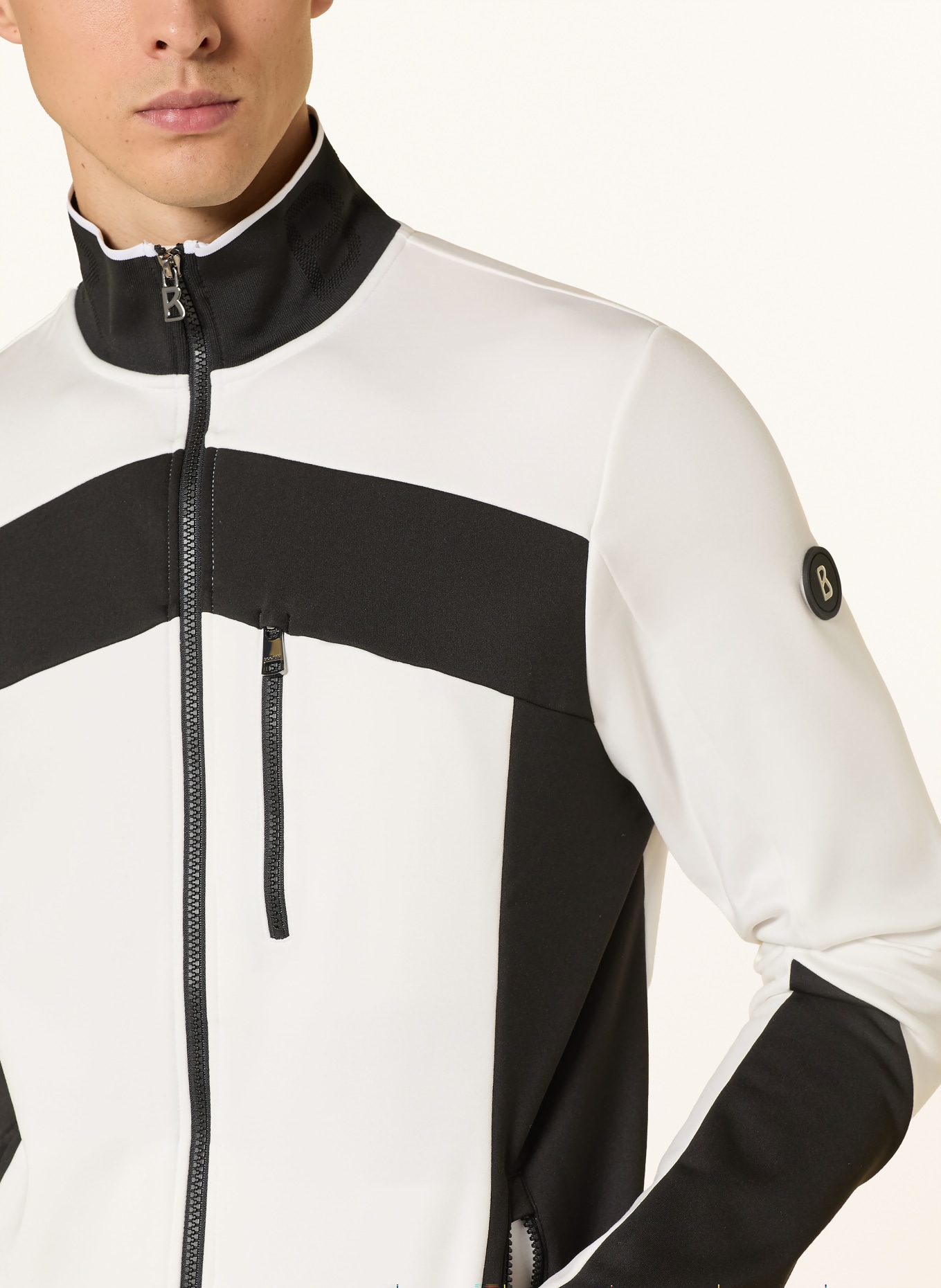 BOGNER XILAS2 mid-layer jacket: ECRU / BLACK