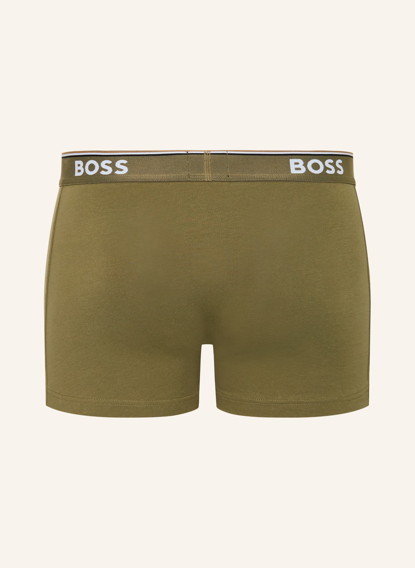 BOSS Lot de 3 boxers POWER: BLEU CLAIR / OLIVE / NOIR