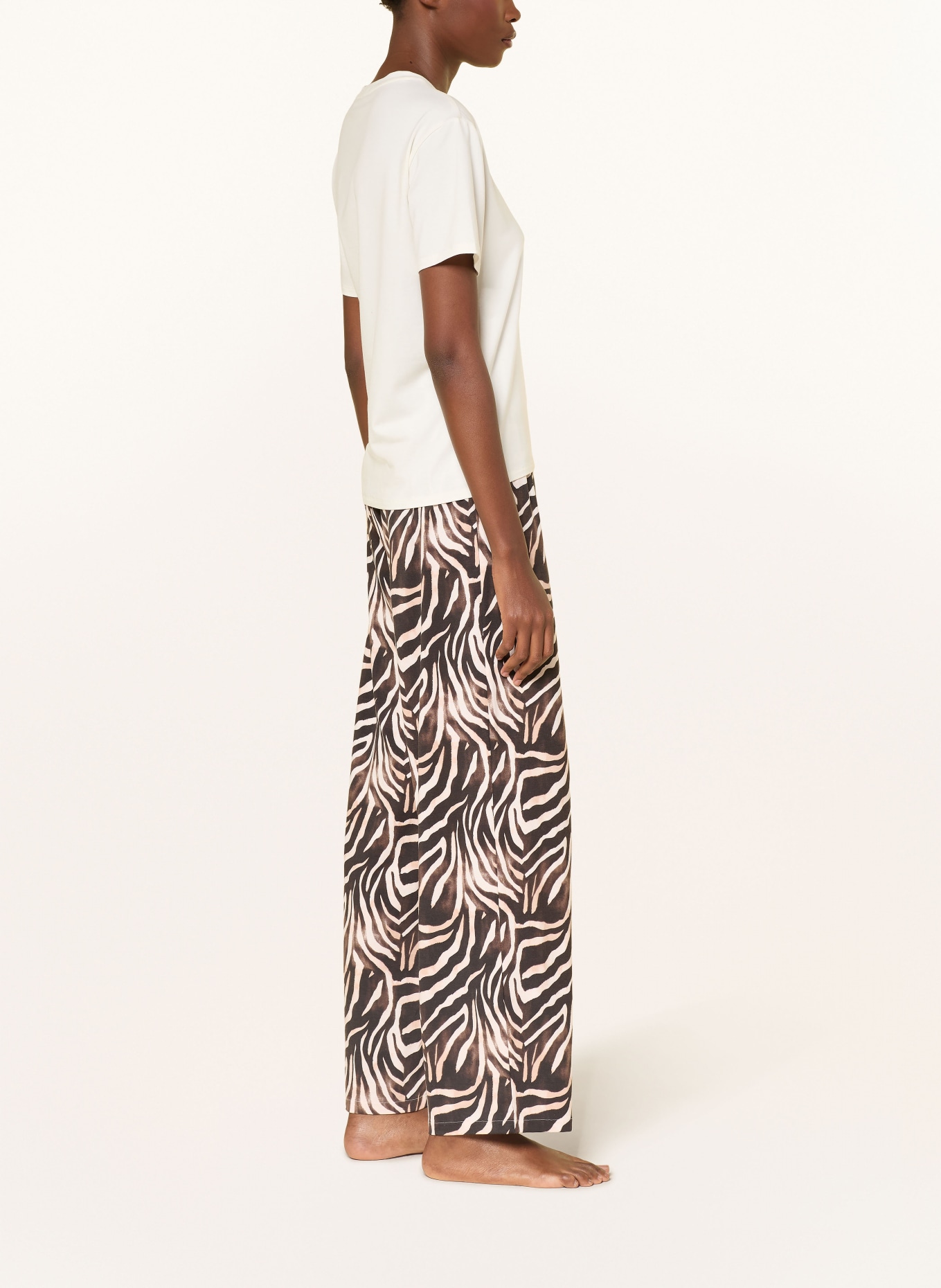 HUGO Schlafhose CASUAL: SCHWARZ / ROSA / HELLORANGE