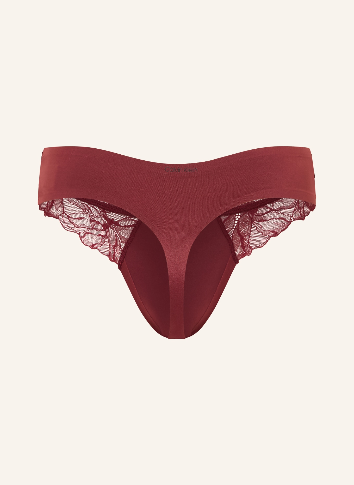 Calvin Klein String PERFECTLY FIT LACE: DUNKELROT