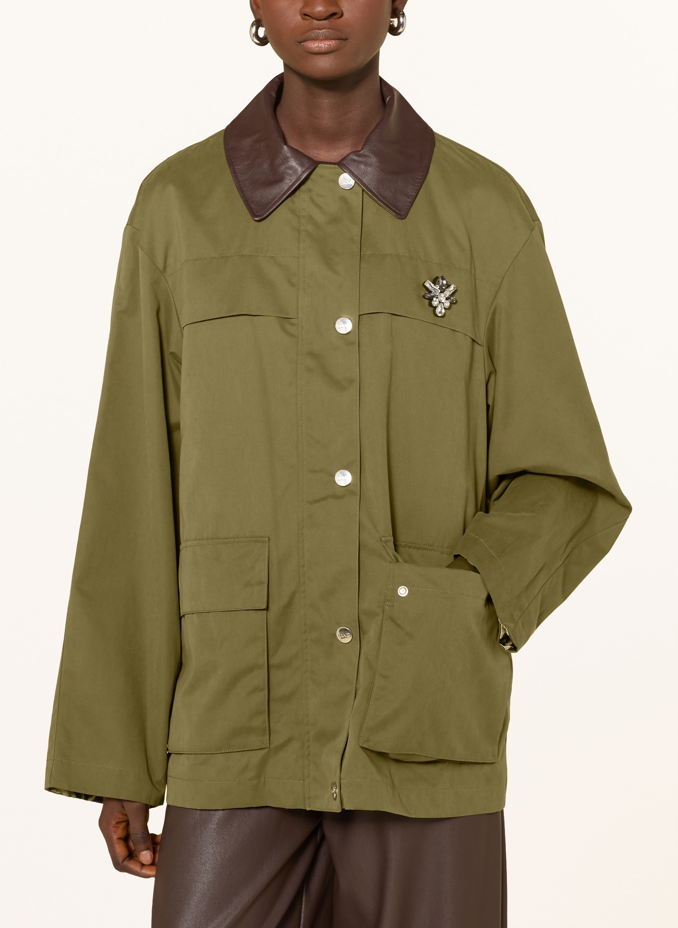 LIU JO 2-in-1-Jacke: OLIV / DUNKELBRAUN