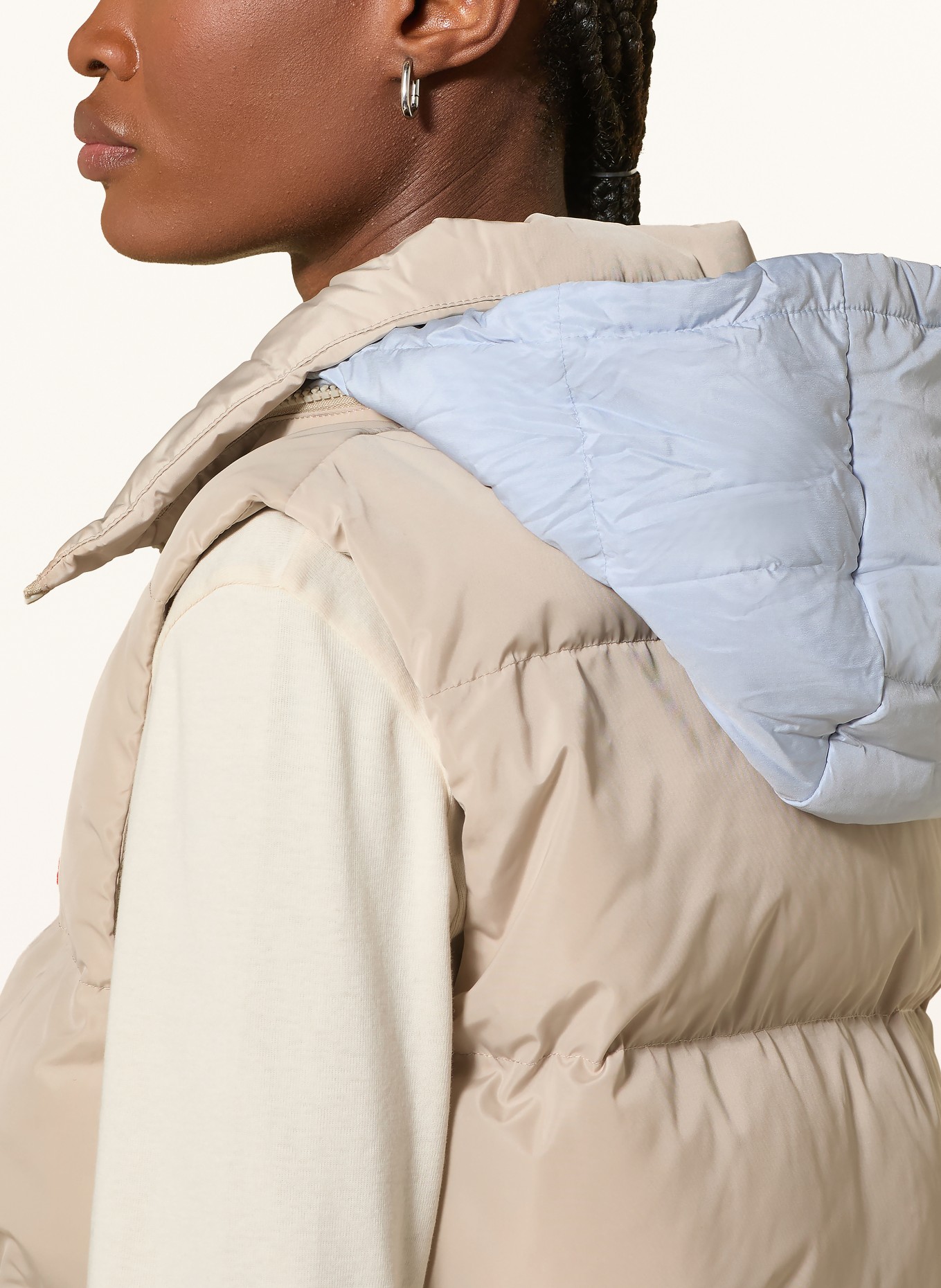 No.1 Como CORTINA quilted vest: LIGHT BROWN