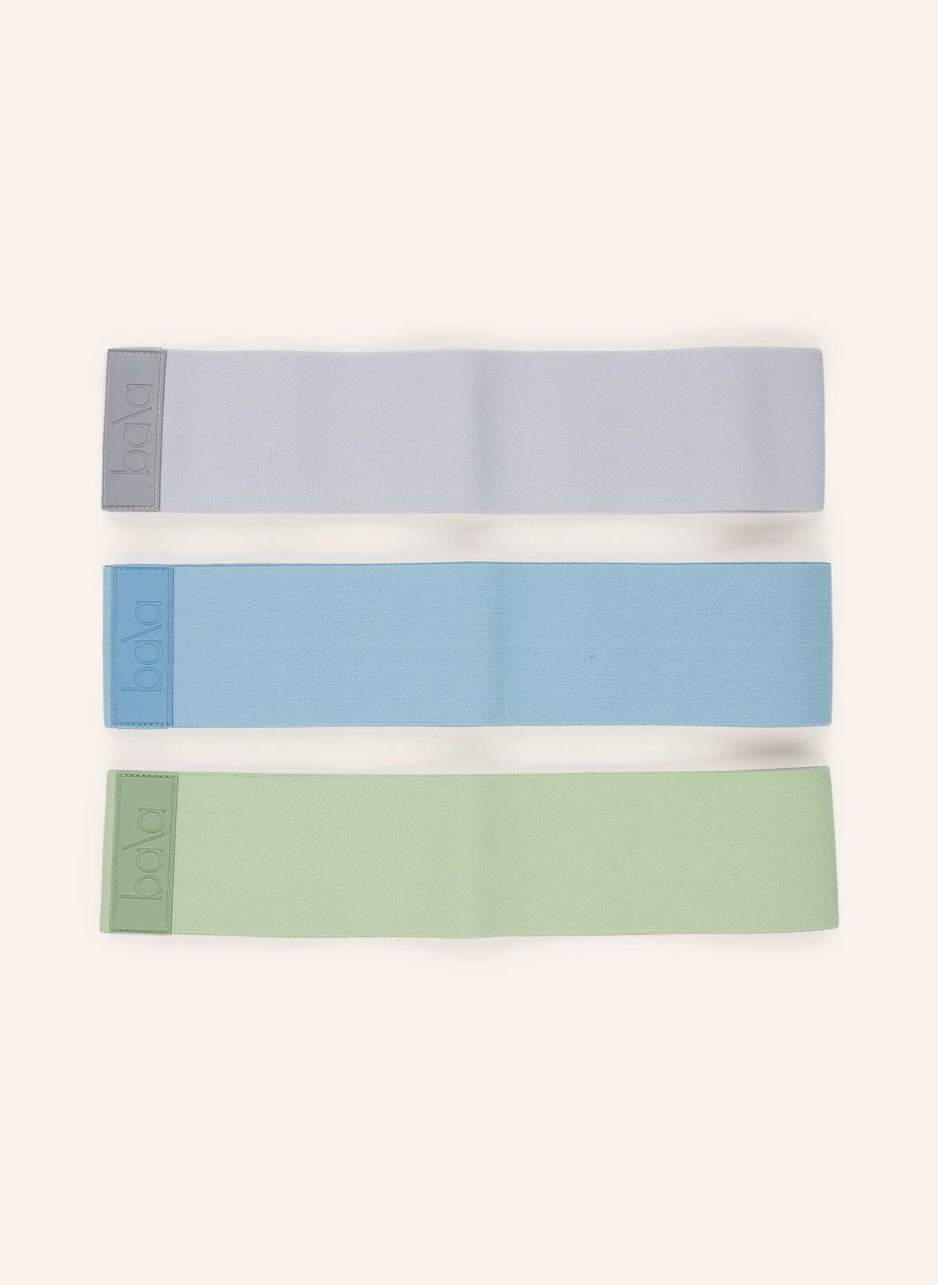 bala Lot de 3 bandes de fitness: BLEU GRIS / VERT CLAIR / BLEU CLAIR