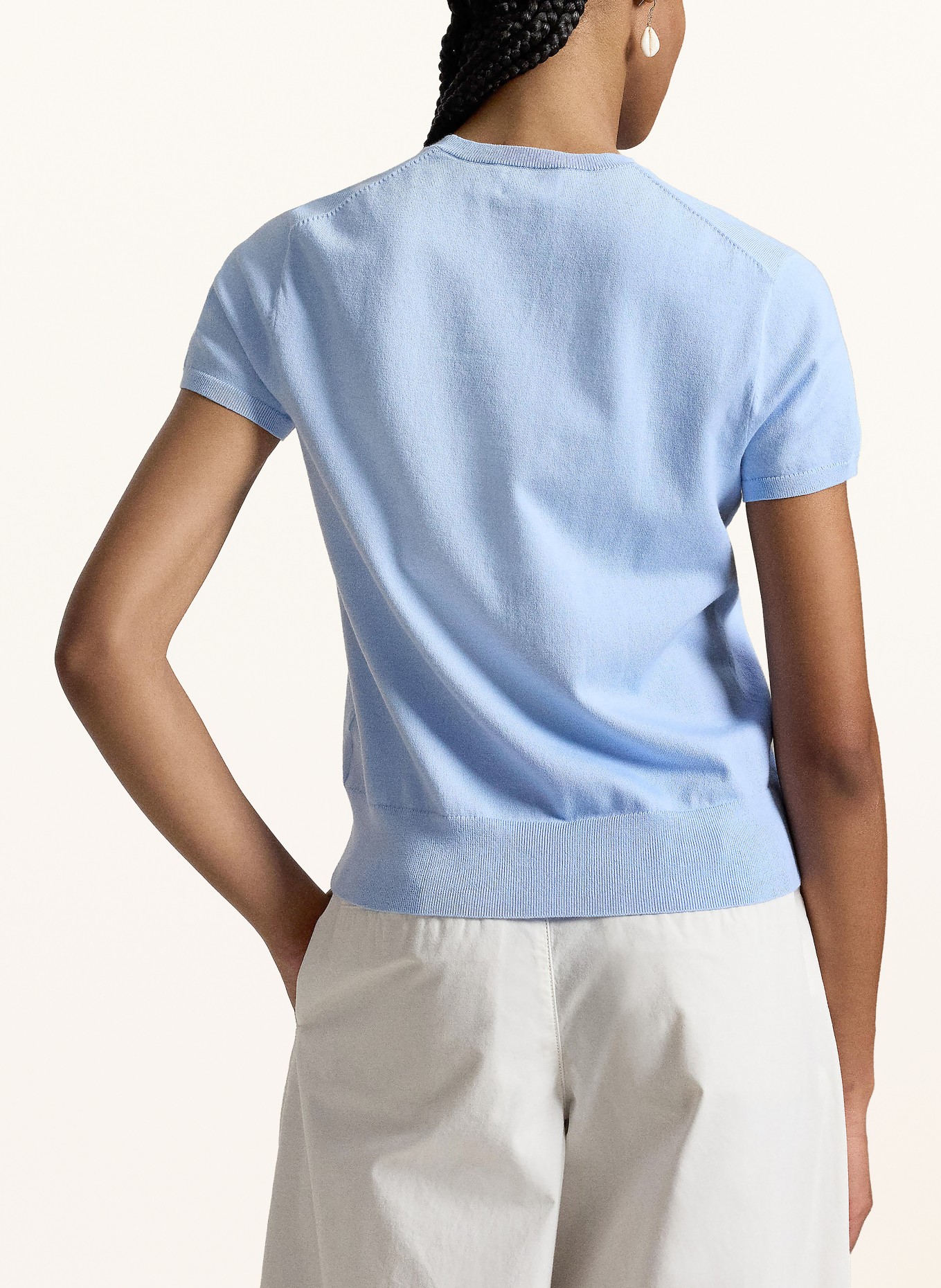 POLO RALPH LAUREN Strickshirt: HELLBLAU / GELB