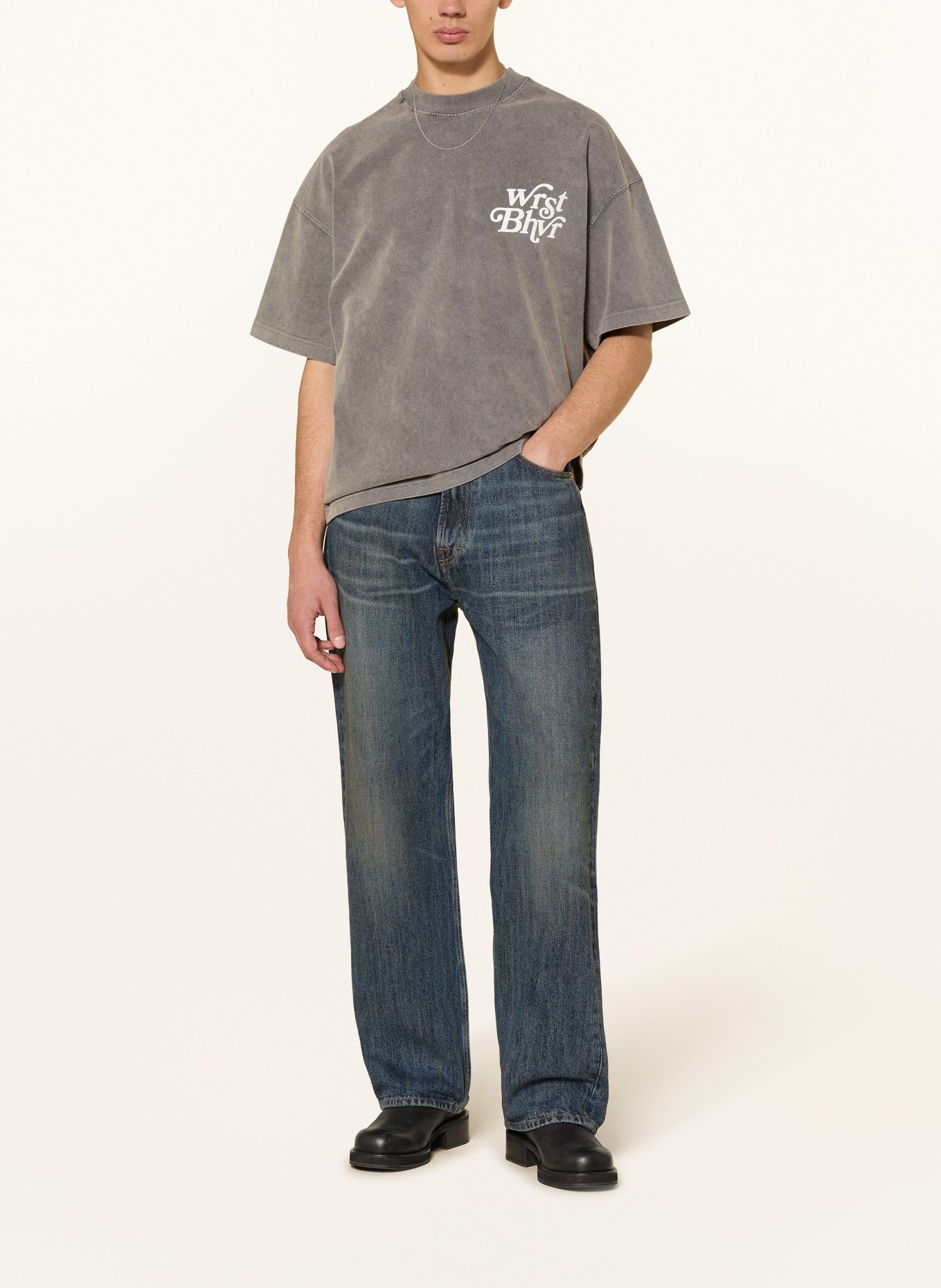 WRSTBHVR REEN V2 T-shirt: GRAY / WHITE