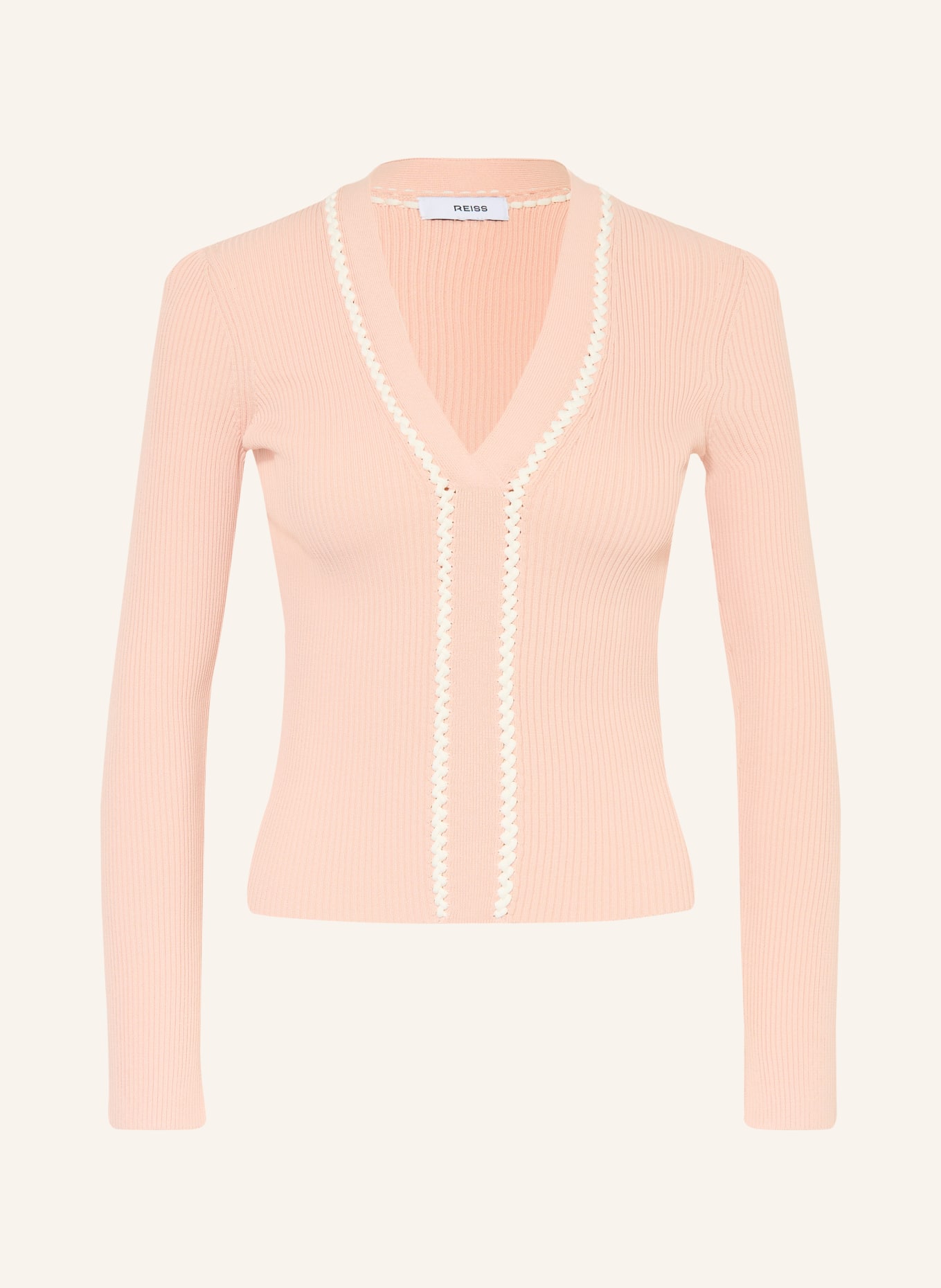 REISS Trui LAURI: ROSÉ / WIT