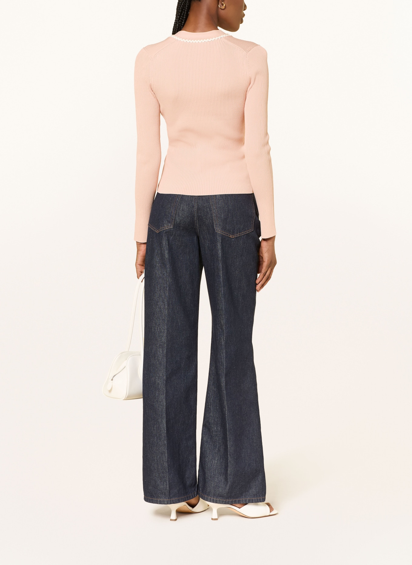 REISS Trui LAURI: ROSÉ / WIT