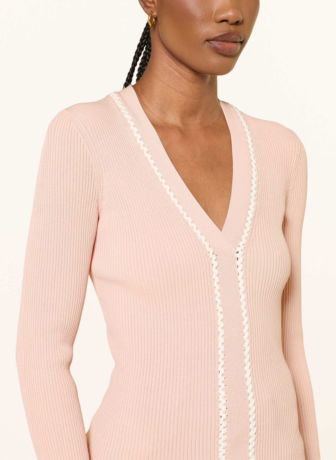 REISS Trui LAURI: ROSÉ / WIT