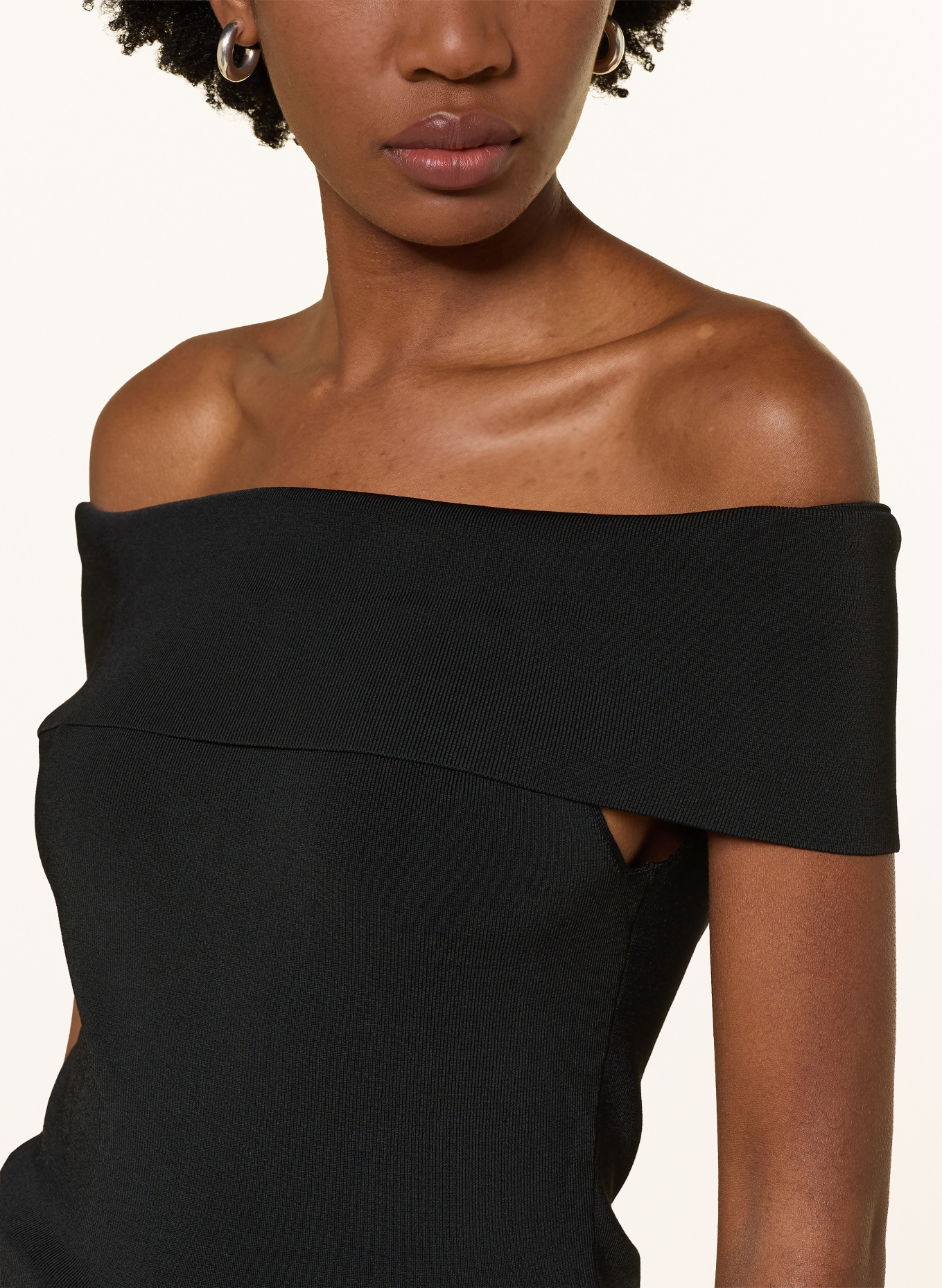 maje Off-Shoulder-Top: SCHWARZ