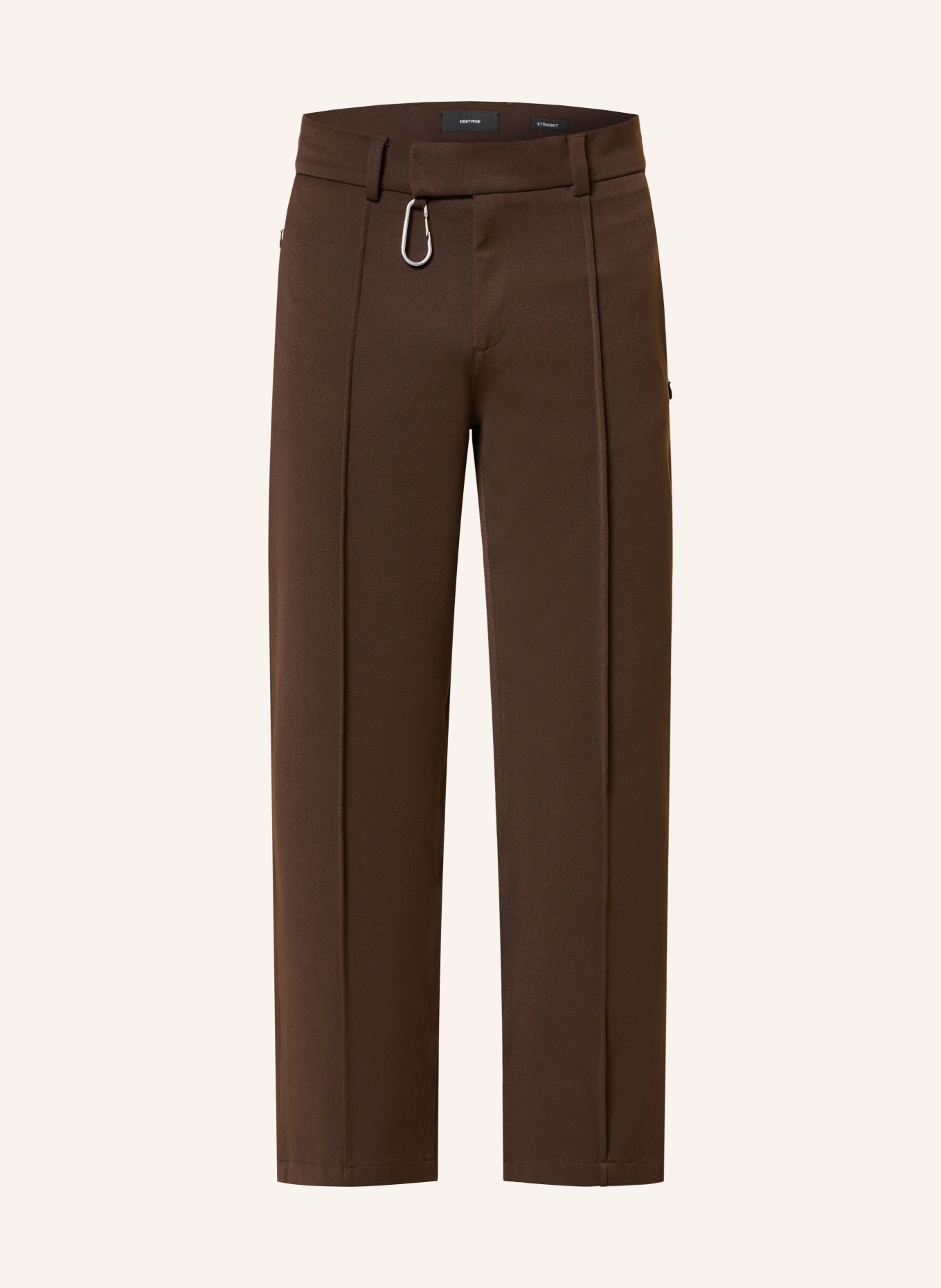 EIGHTYFIVE Pantalon coupe classique: MARRON FONCÉ