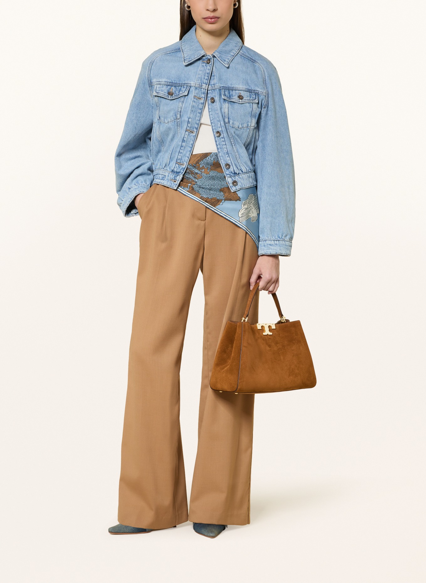 TORY BURCH Torba na ramię ELEANOR: KONIAKOWY / ZŁOTY