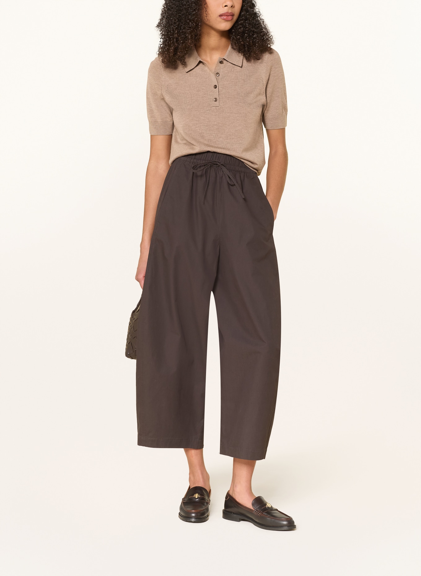 COS pantalon marinière: MARRON FONCÉ