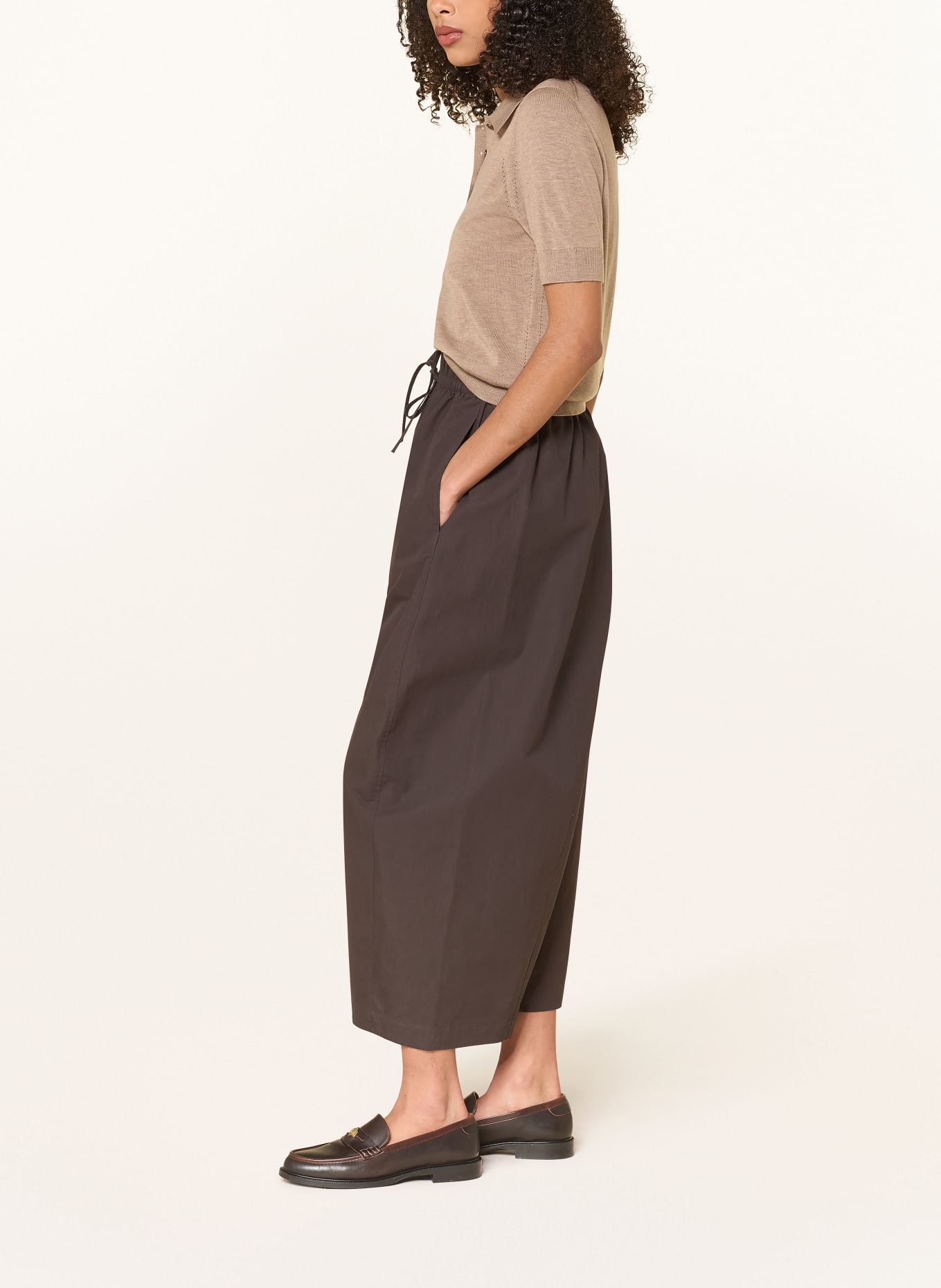 COS pantalon marinière: MARRON FONCÉ