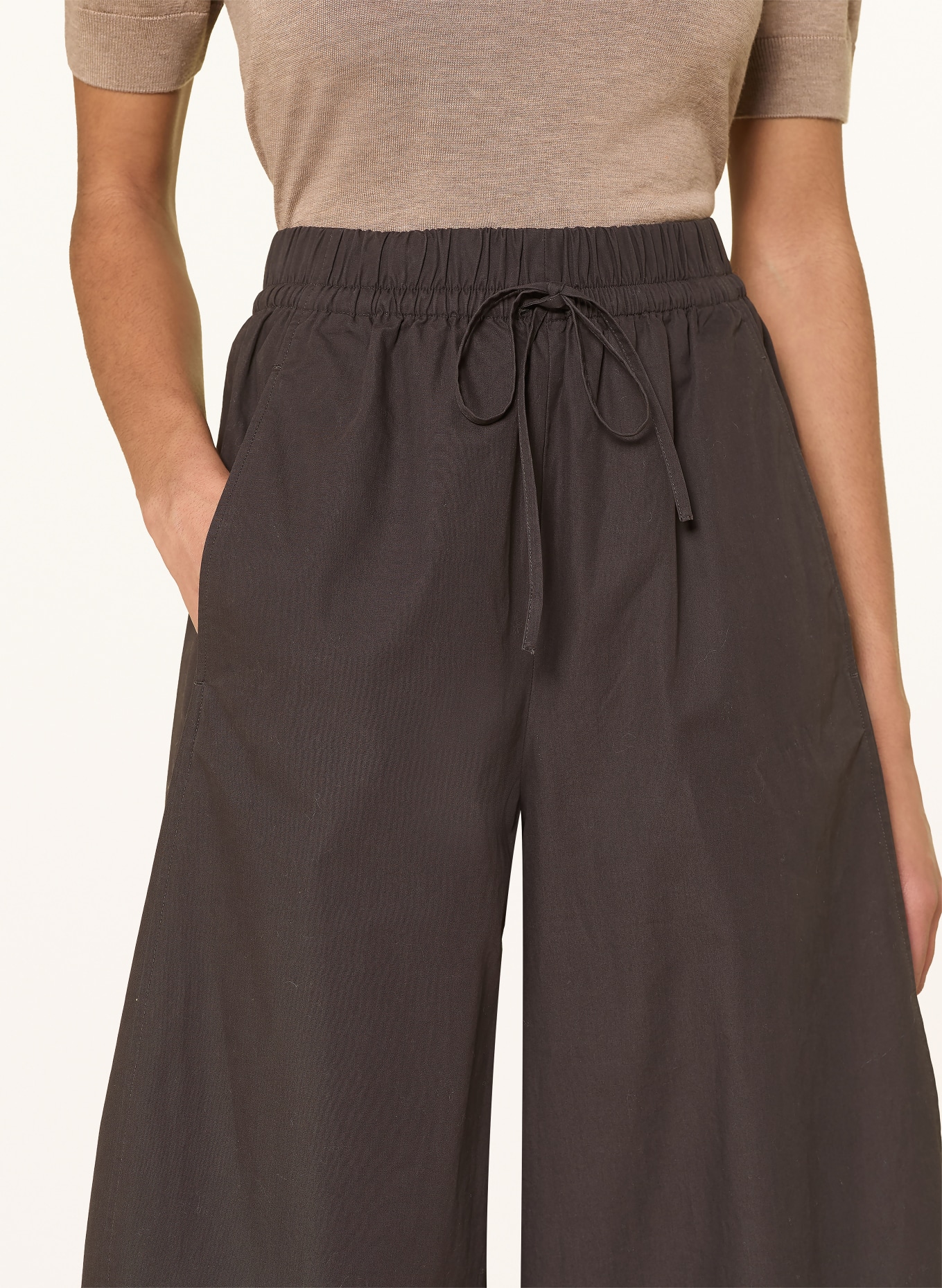 COS pantalon marinière: MARRON FONCÉ