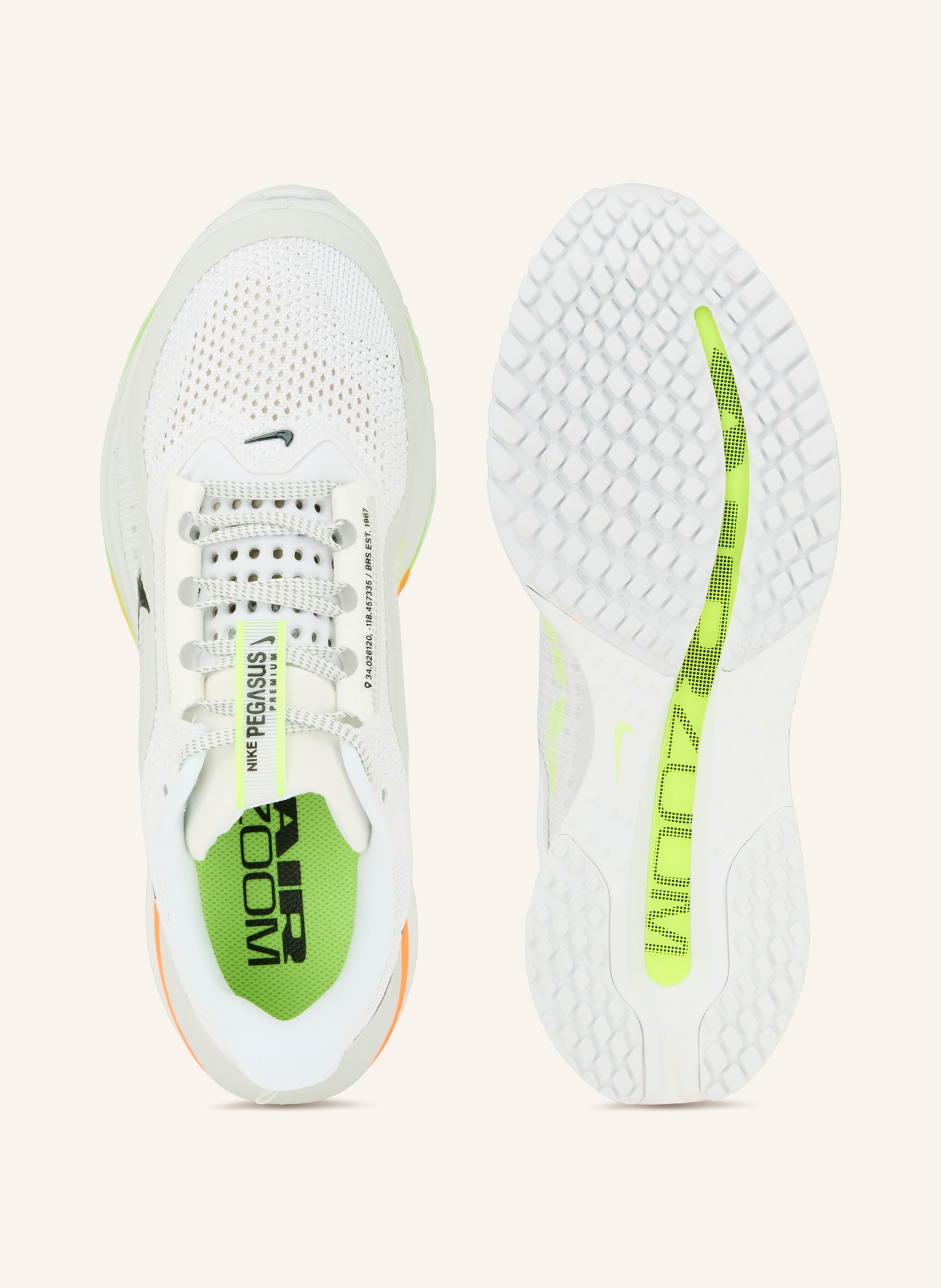 Nike Laufschuhe PEGASUS PREMIUM: WEISS / NEONGELB / SCHWARZ