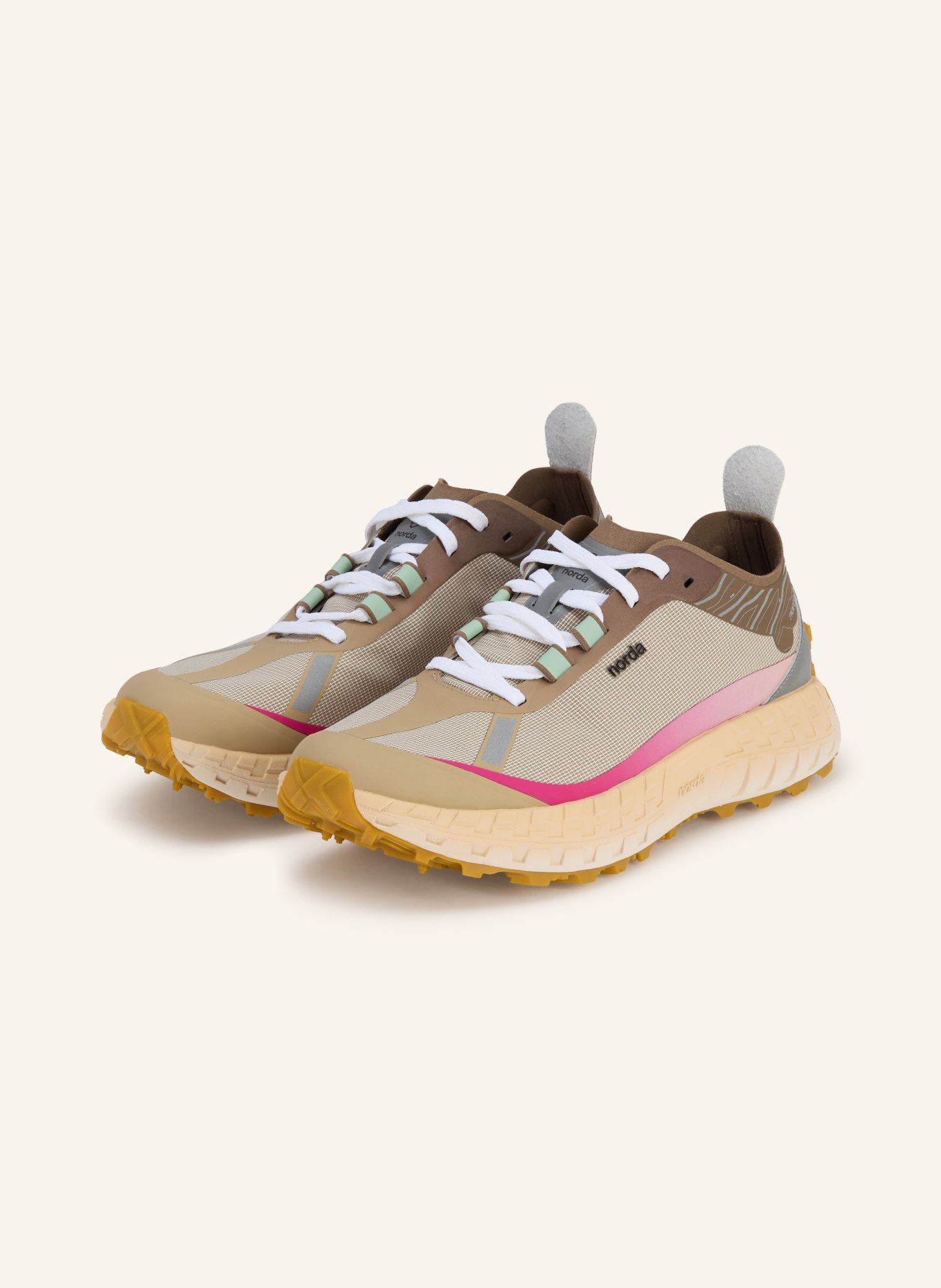 norda Trail running shoes 001: BEIGE / BROWN / PINK