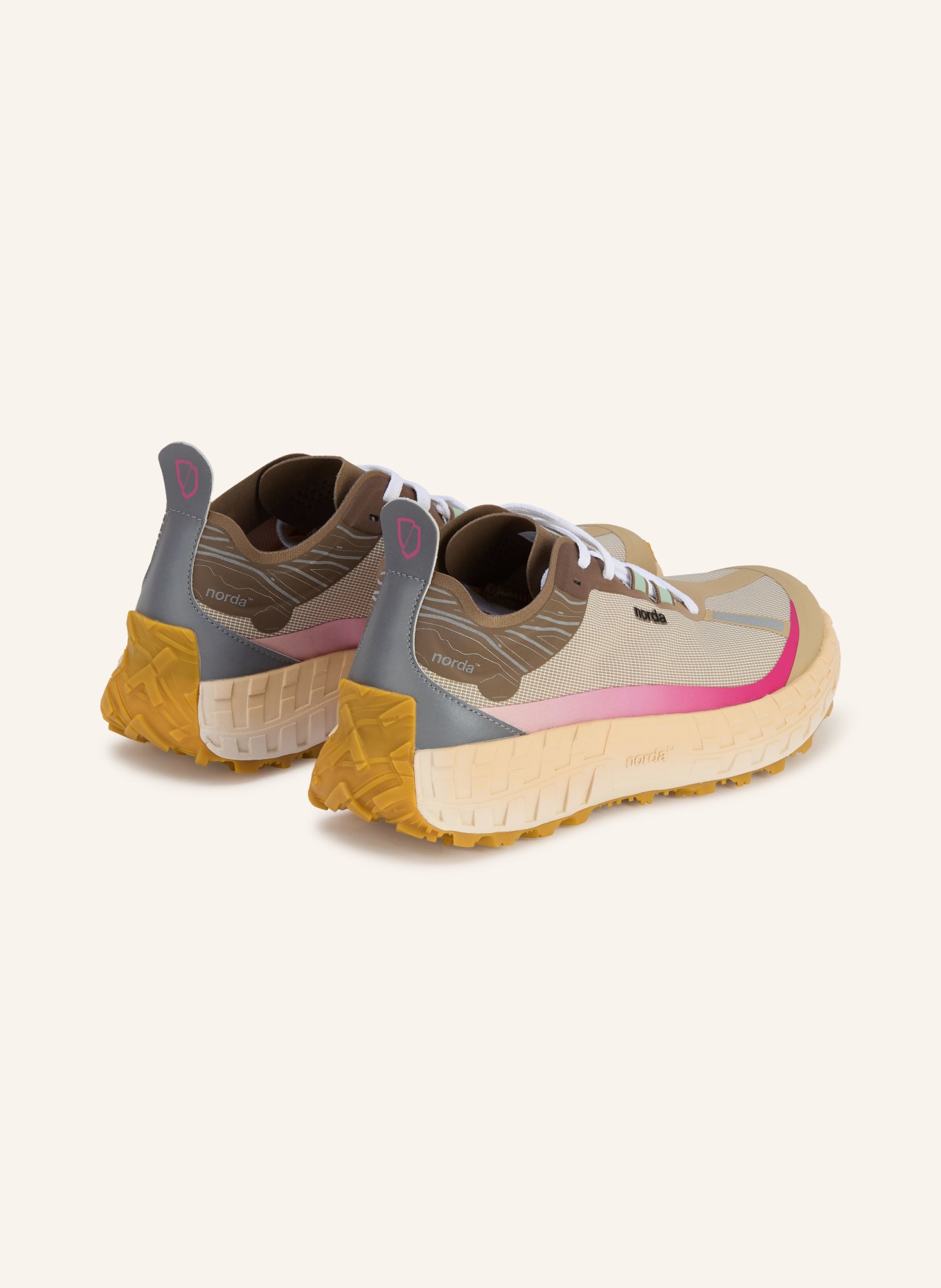 norda Trail running shoes 001: BEIGE / BROWN / PINK