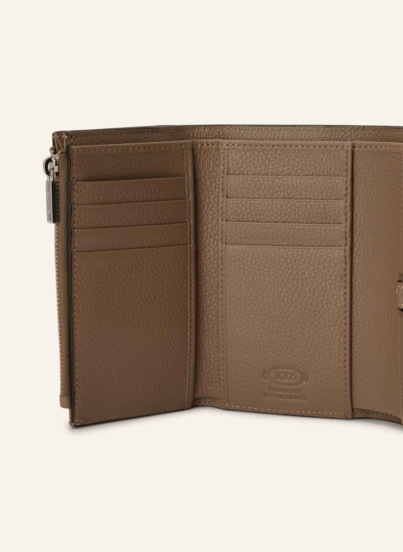 TOD'S Wallet: CAMEL / SILVER