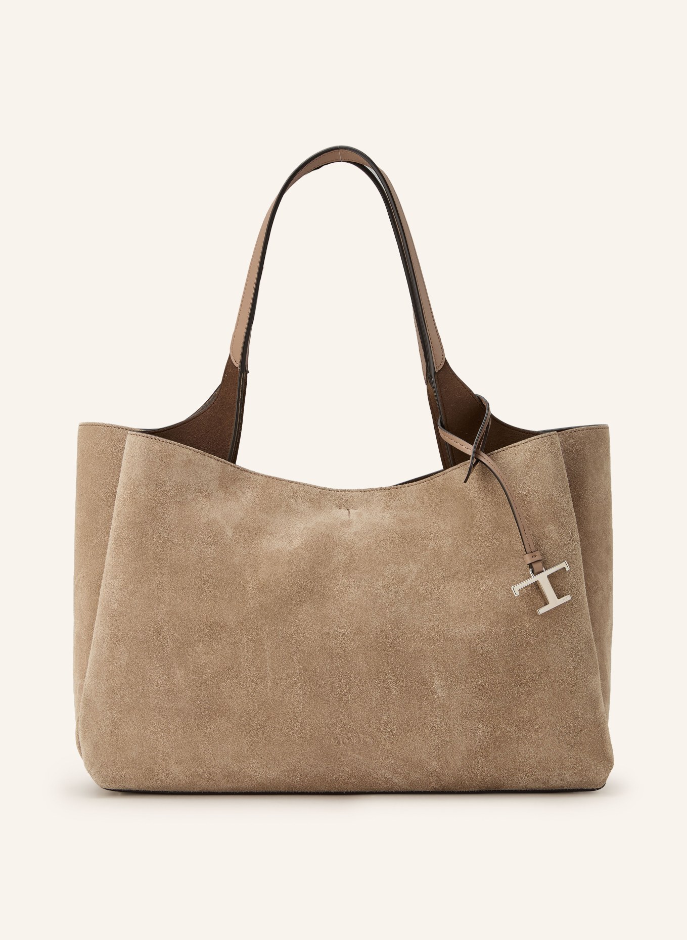 TOD'S Shopper: TAUPE / SILBER