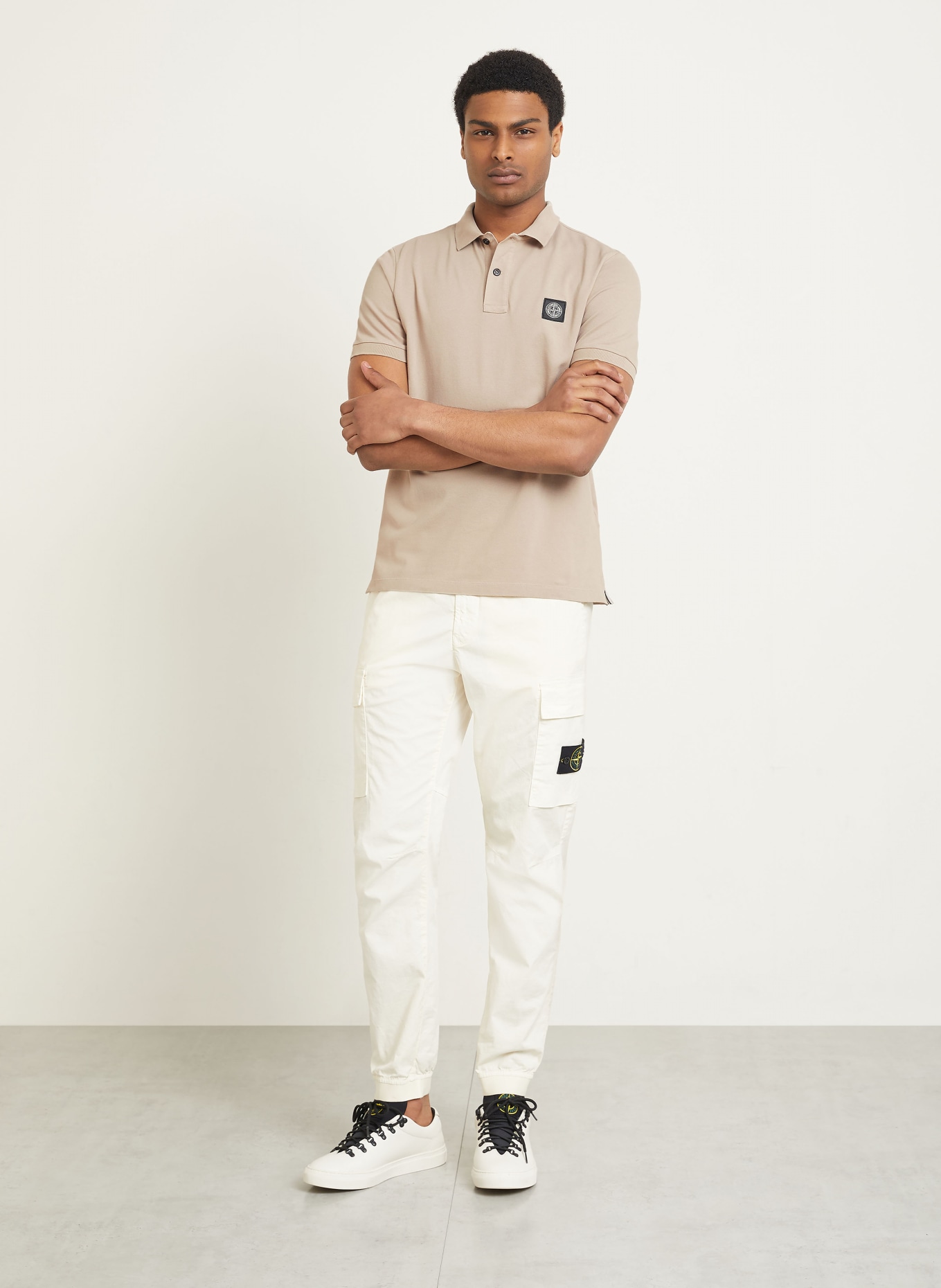 STONE ISLAND Piqué-Poloshirt: BEIGE