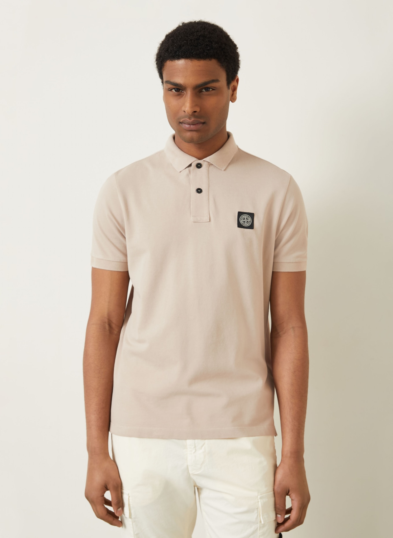 STONE ISLAND Piqué-Poloshirt: BEIGE