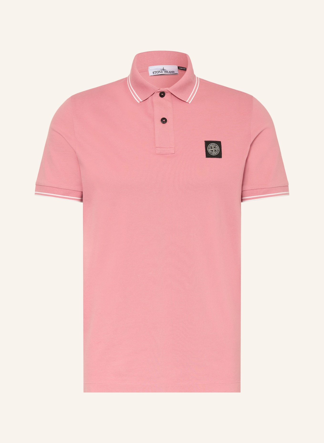 STONE ISLAND Koszulka polo z pikowanym wzorem: RÓŻOWY